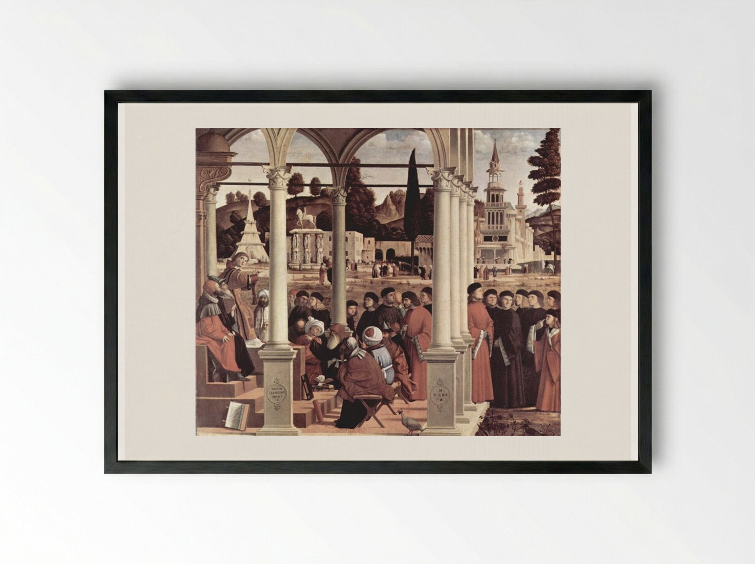 Debate of St. Stephen - Vittore Carpaccio - Framed Print Black