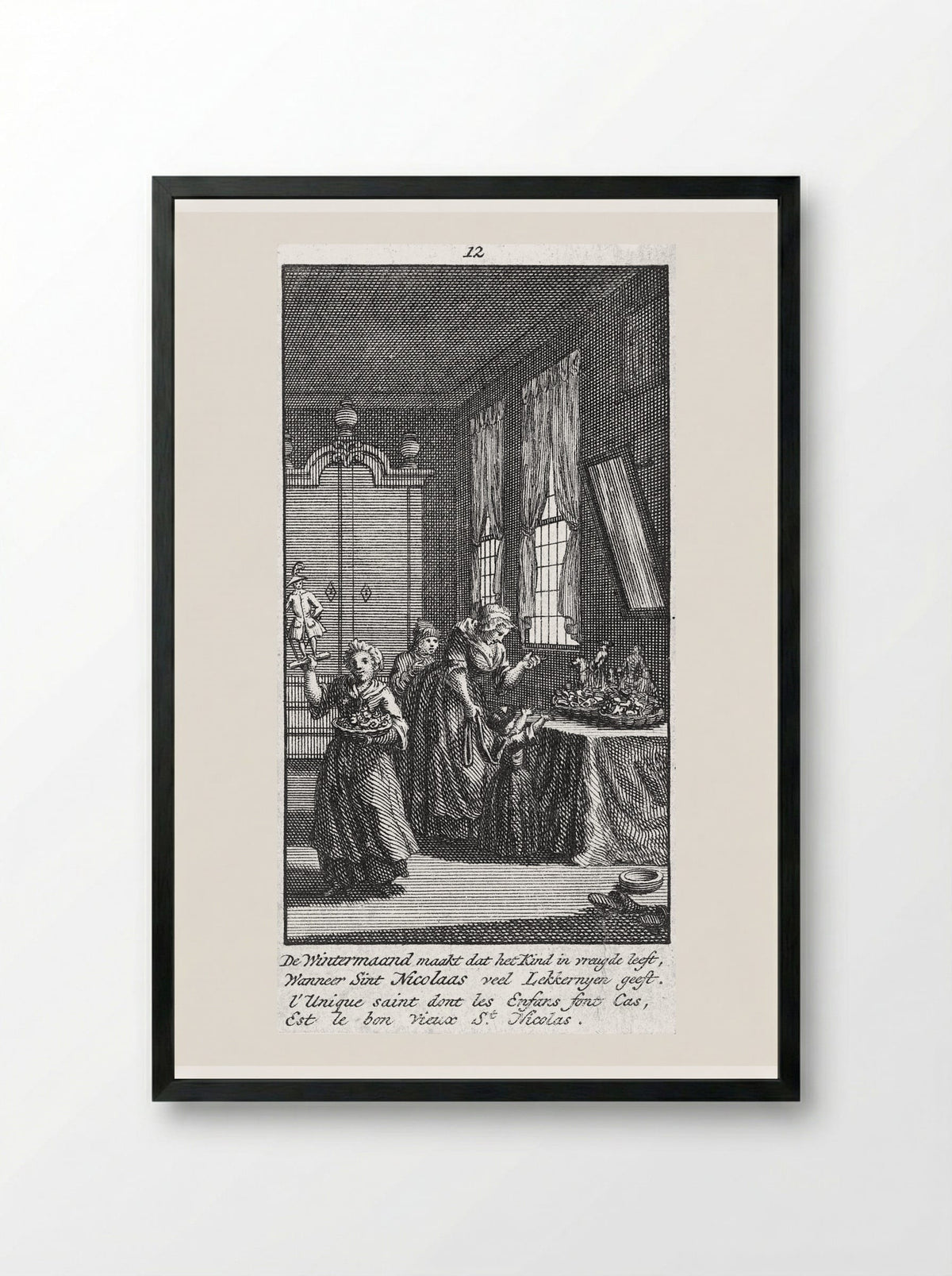 December: Sinterklaasavond - Jan Caspar Philips - Framed Print Black
