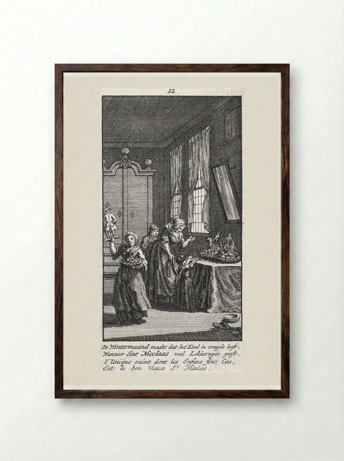 December: Sinterklaasavond - Jan Caspar Philips - Framed Print Dark Wood