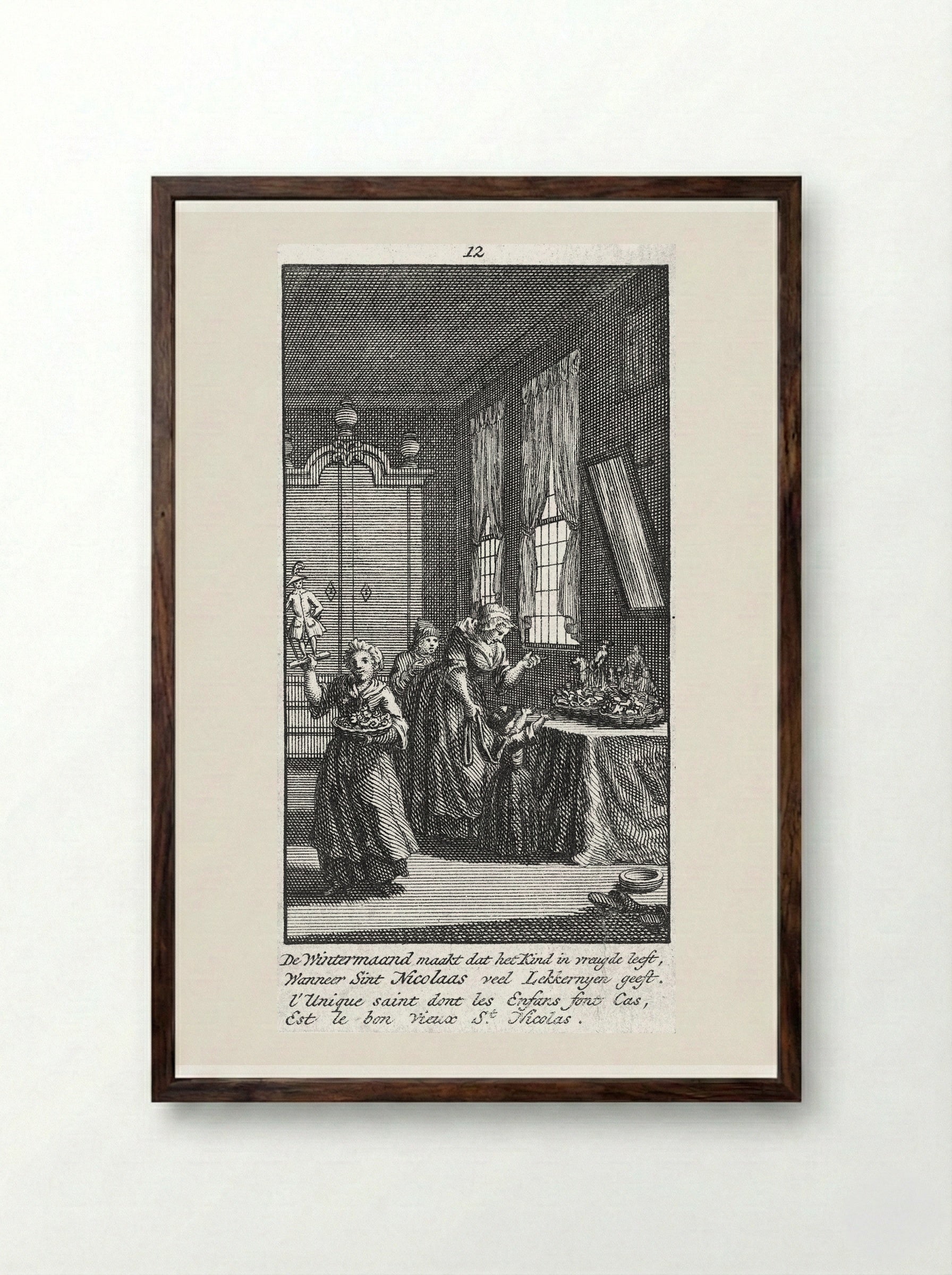 December: Sinterklaasavond - Jan Caspar Philips - Framed Print Dark Wood