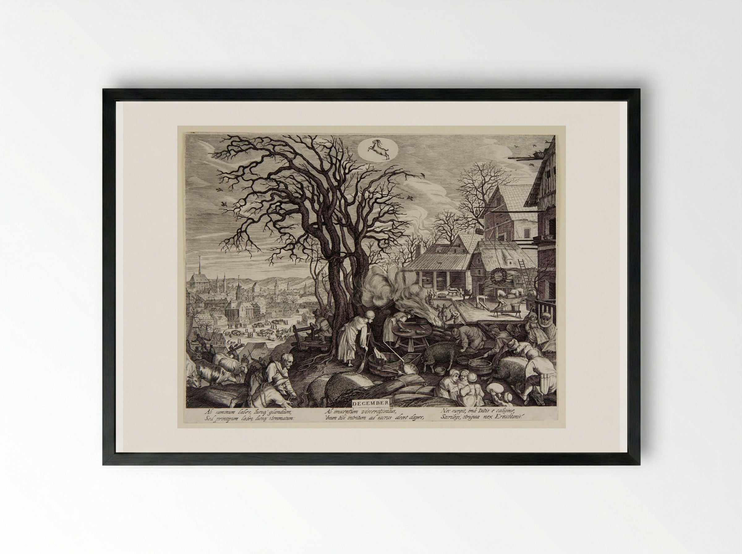 December - Aegidius Sadeler II - Framed Print Black