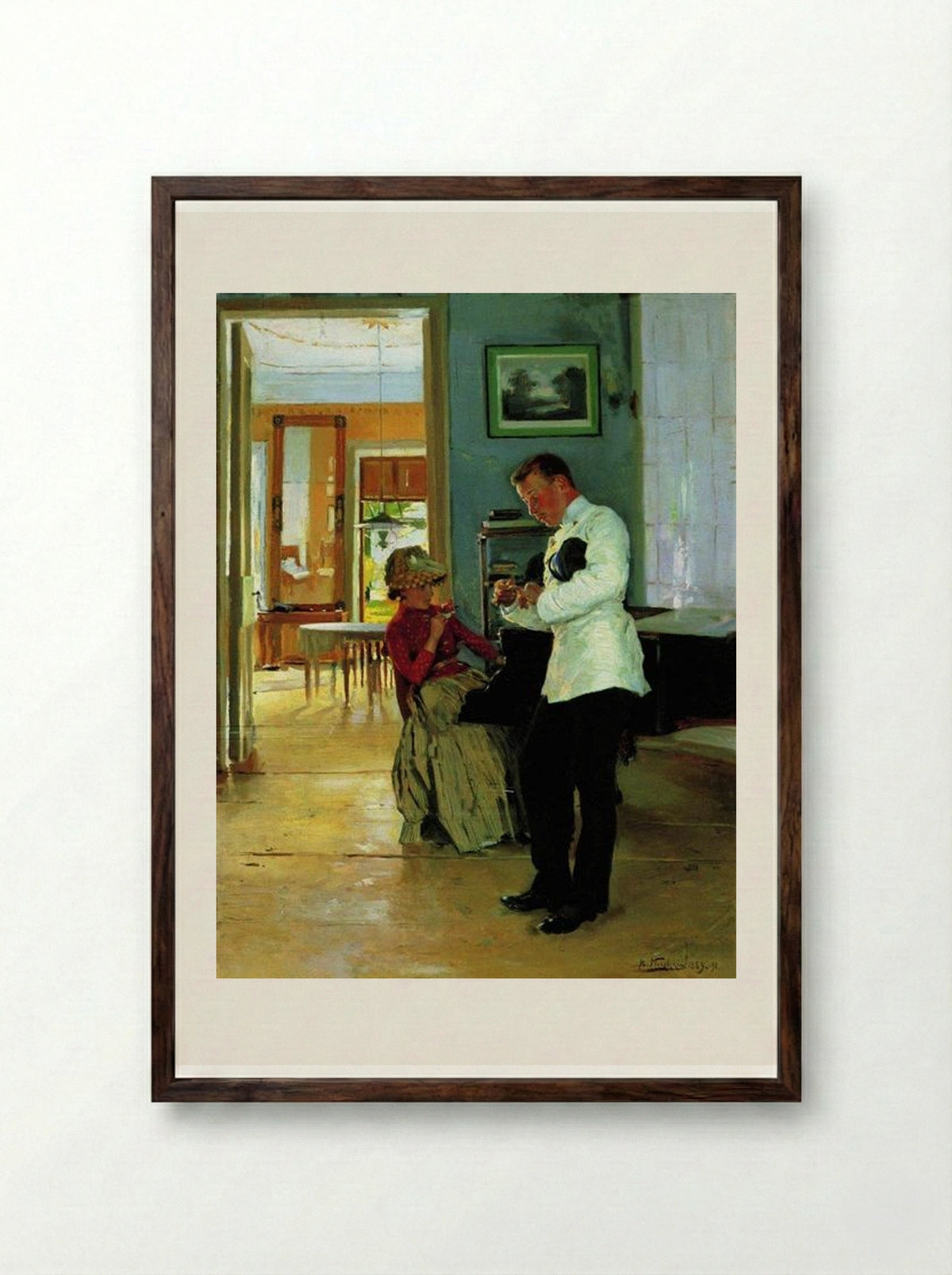 Declaration of Love - Vladimir Makovsky - Framed Print Dark Wood