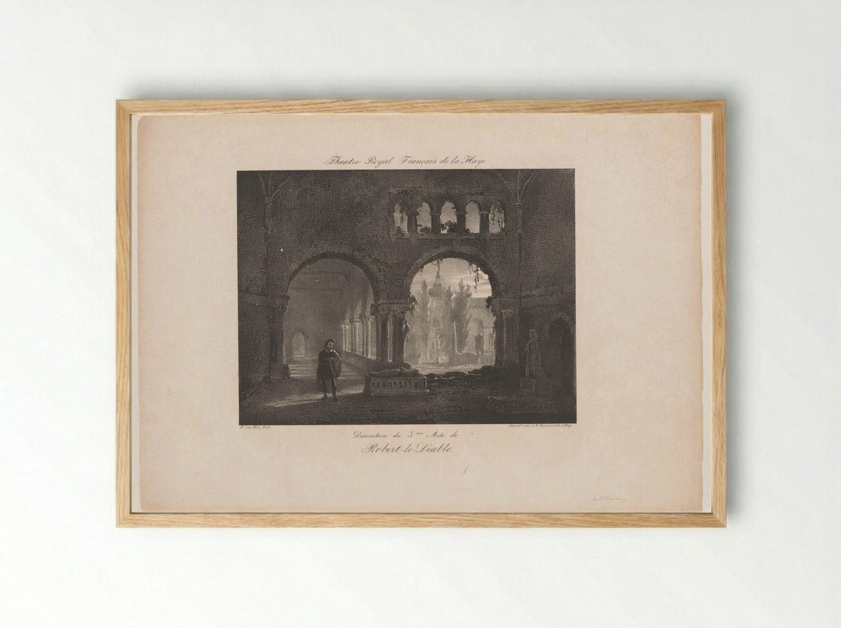 Decorstuk voor de opera Robert le diable - Huib van Hove Bz - Framed Print Wood