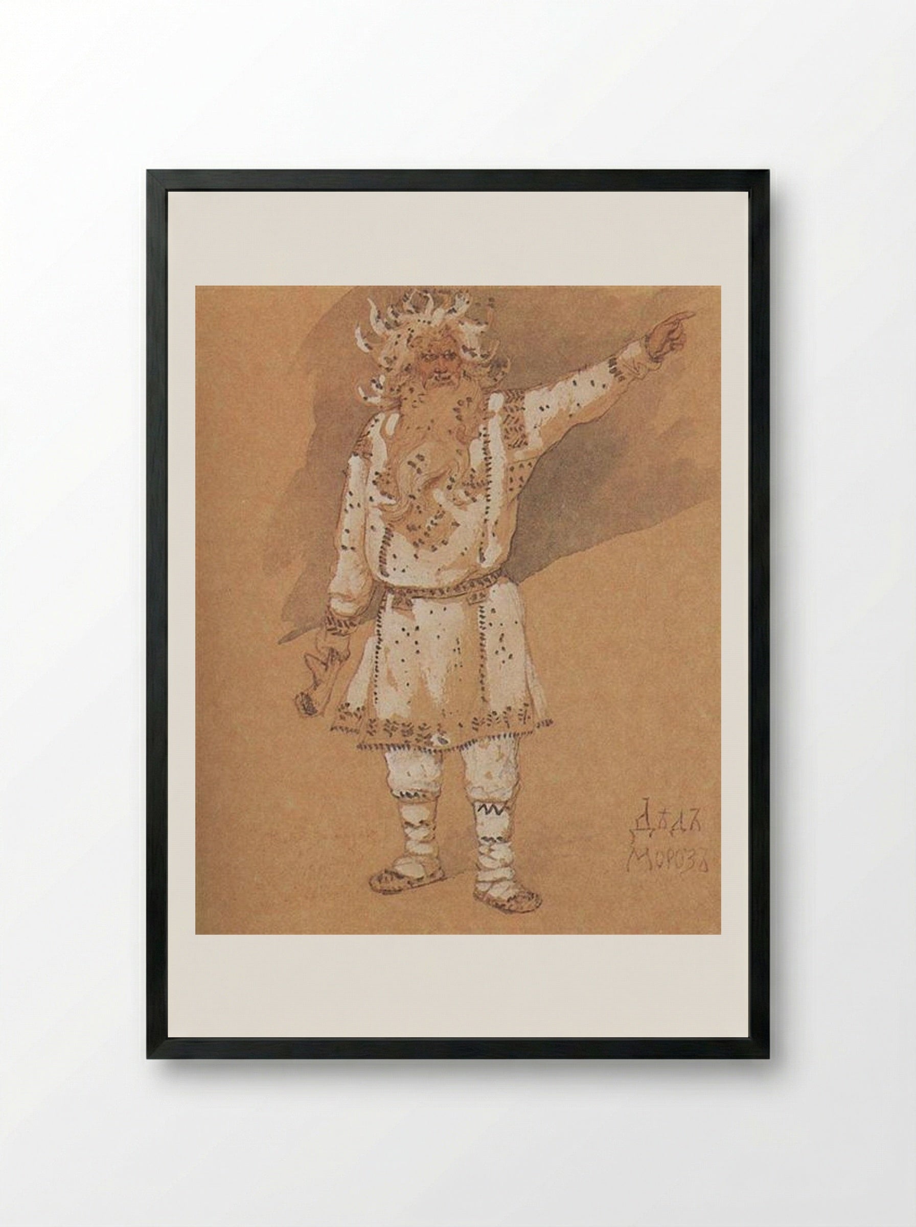 Ded Moroz - Viktor Vasnetsov - Framed Print Black