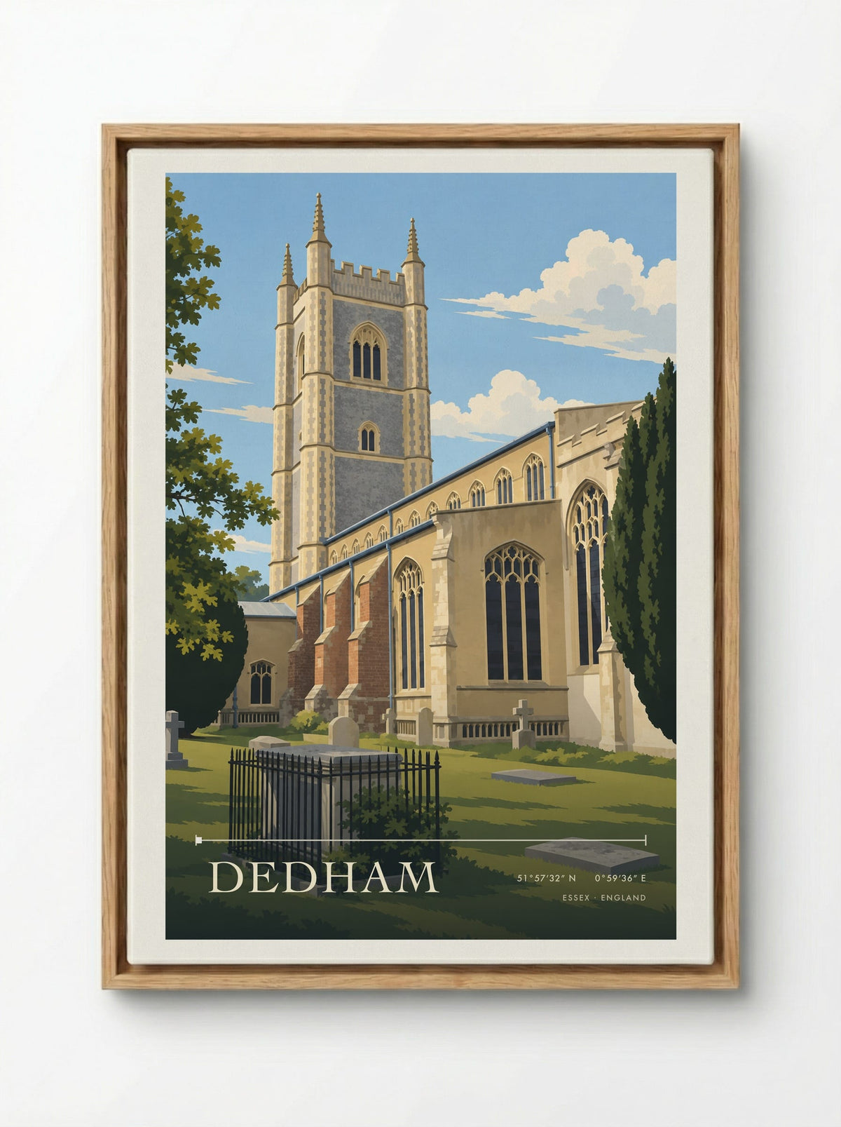 Dedham, Essex | Travel Poster - Framed Canvas Wood