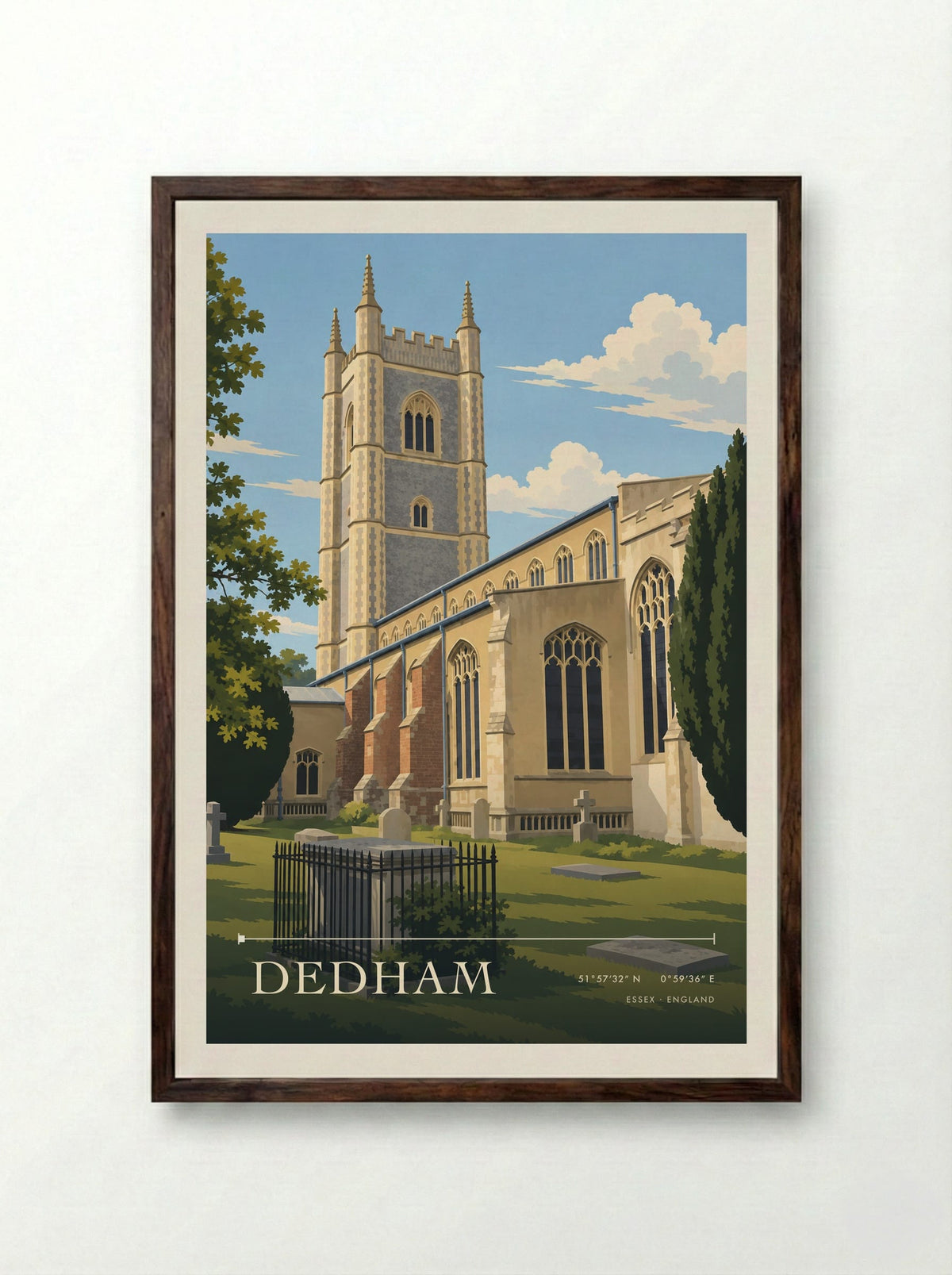 Dedham, Essex | Travel Poster - Framed Print Dark Wood