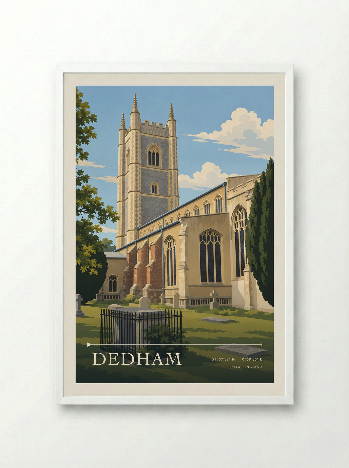 Dedham, Essex | Travel Poster - Framed Print White