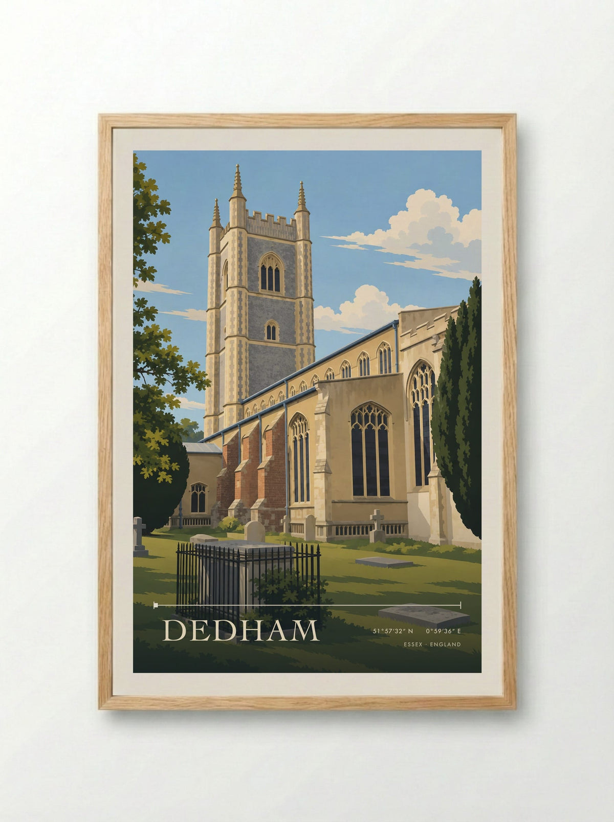 Dedham, Essex | Travel Poster - Framed Print Wood