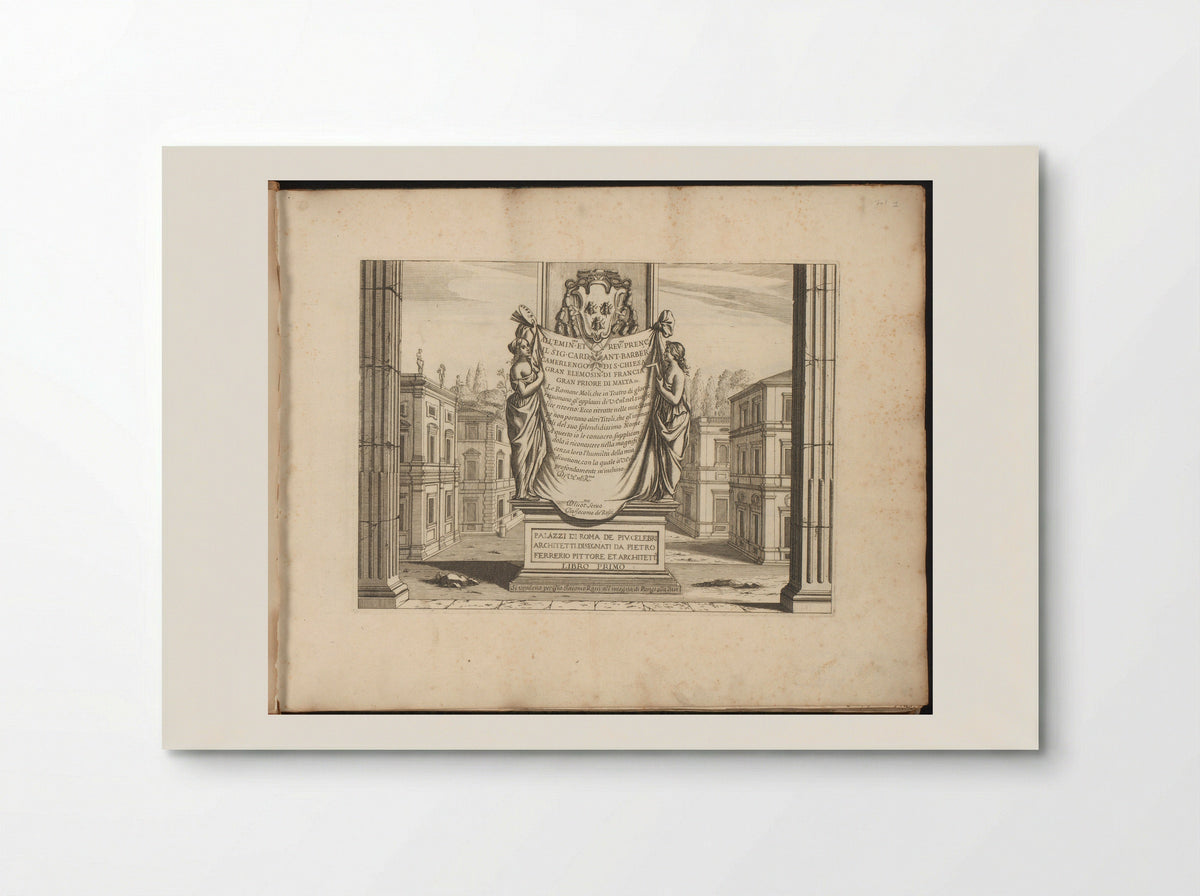 Dedication Plate to Antonio Barberini - Giovanni Battista Falda - Poster