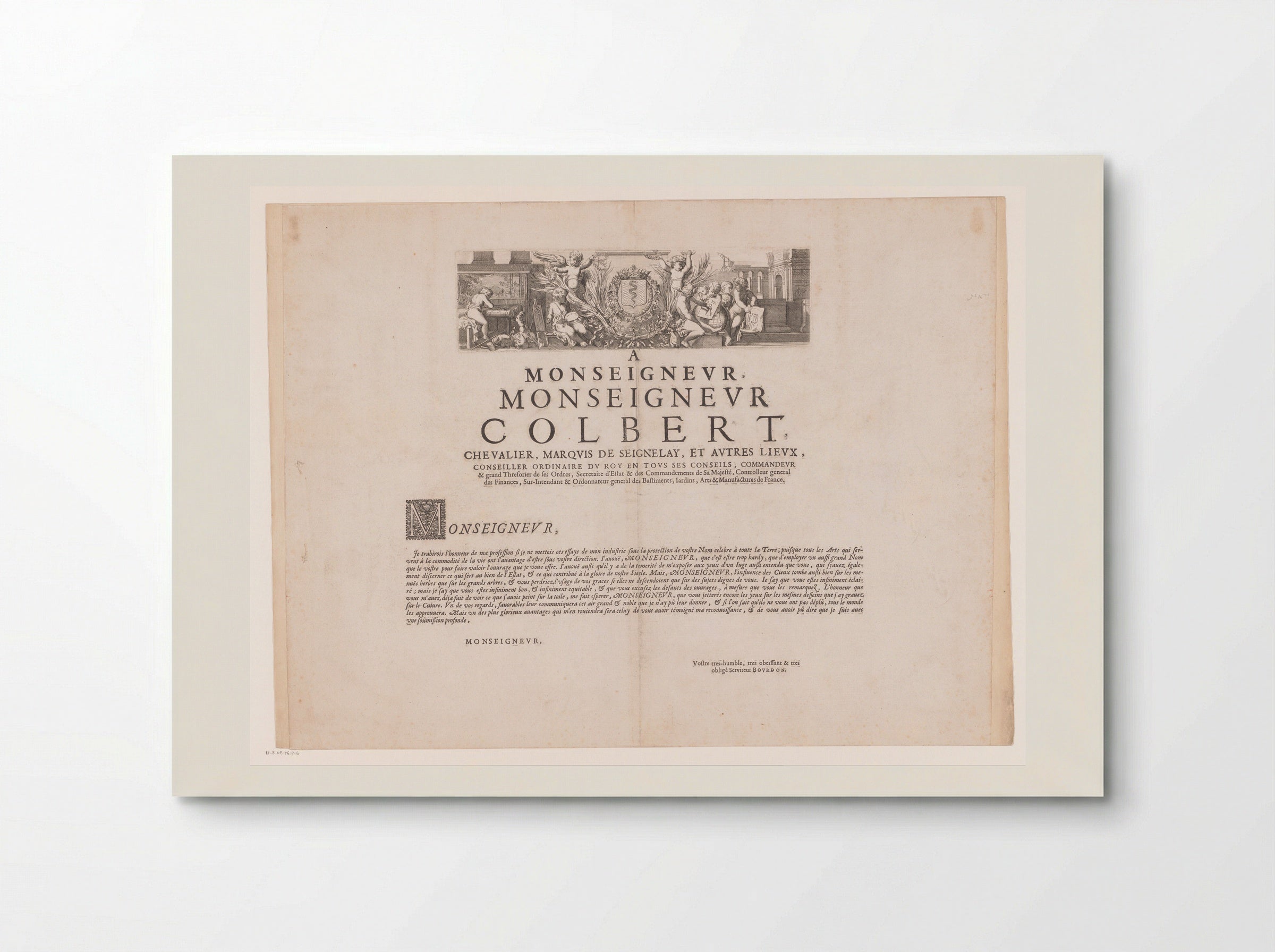 Dedication to Jean-Baptiste Colbert - Sébastien Bourdon - Poster