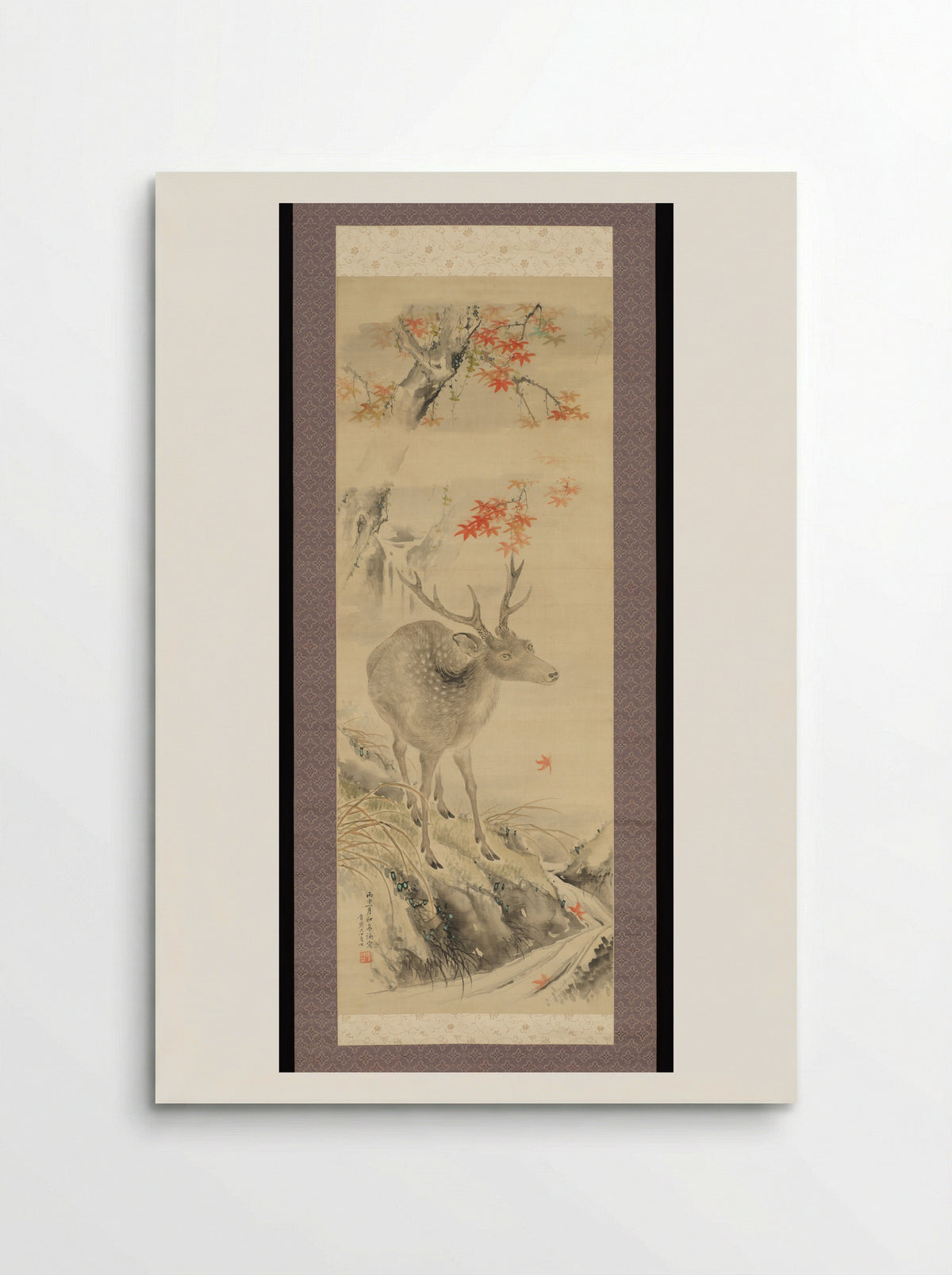 Deer by Mountain Stream - Taki Katei - Poster