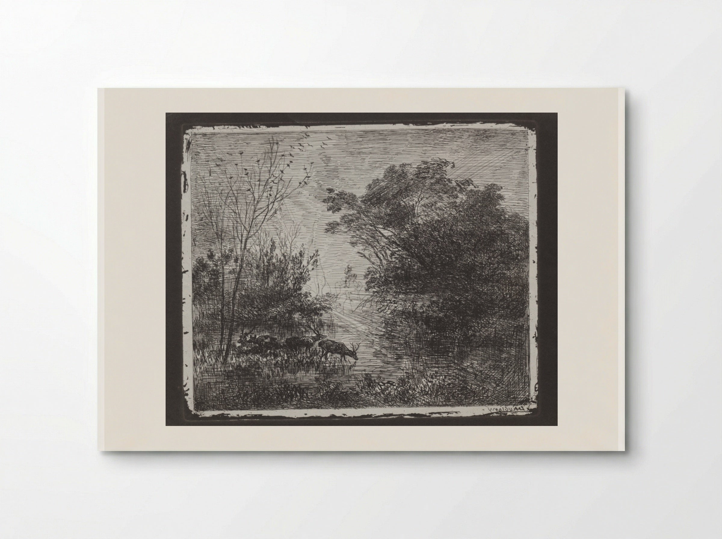 Deer - Charles-François Daubigny - Poster