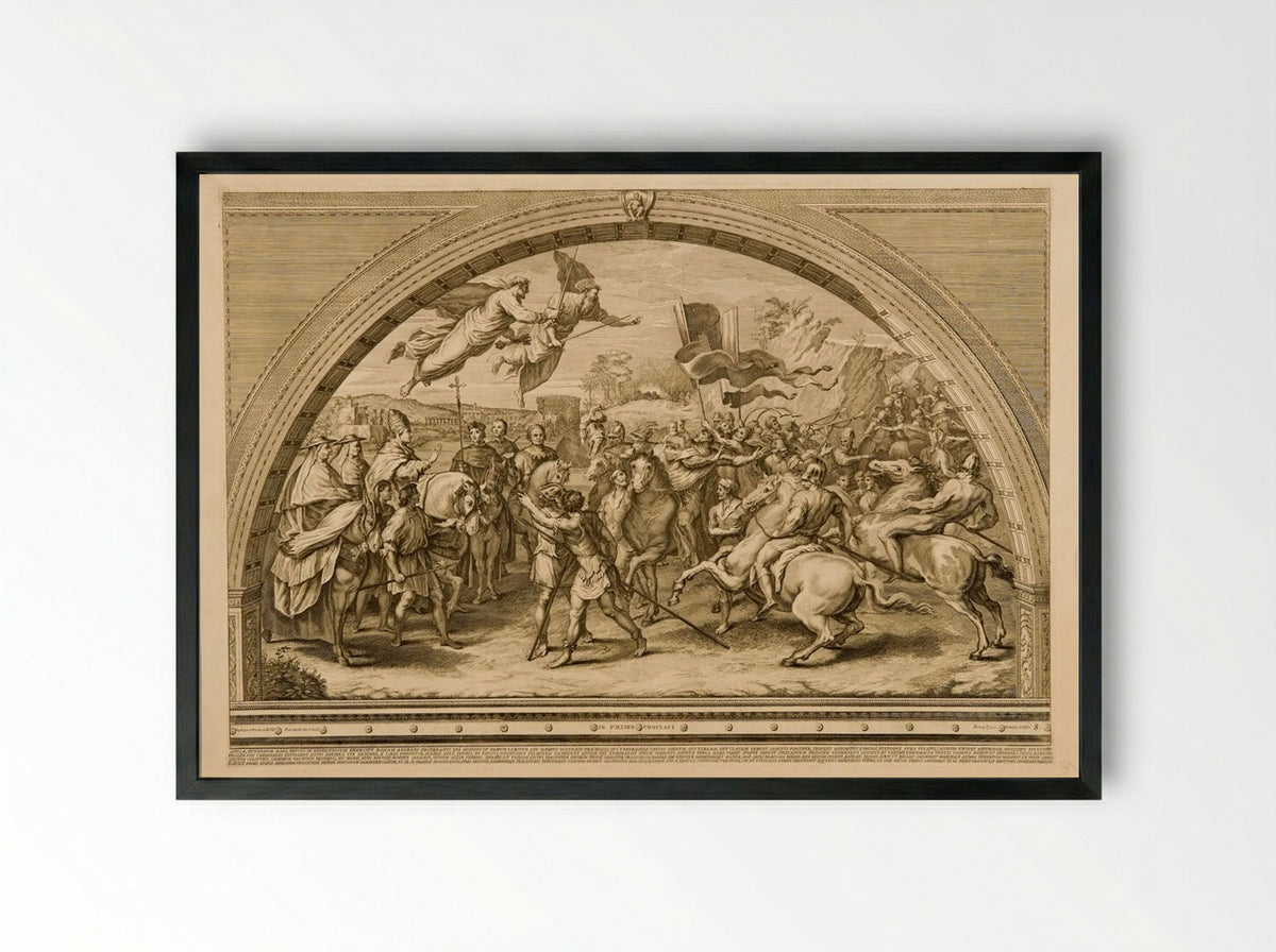 Defeat of Attila - Francesco Faraone Aquila - Framed Print Black