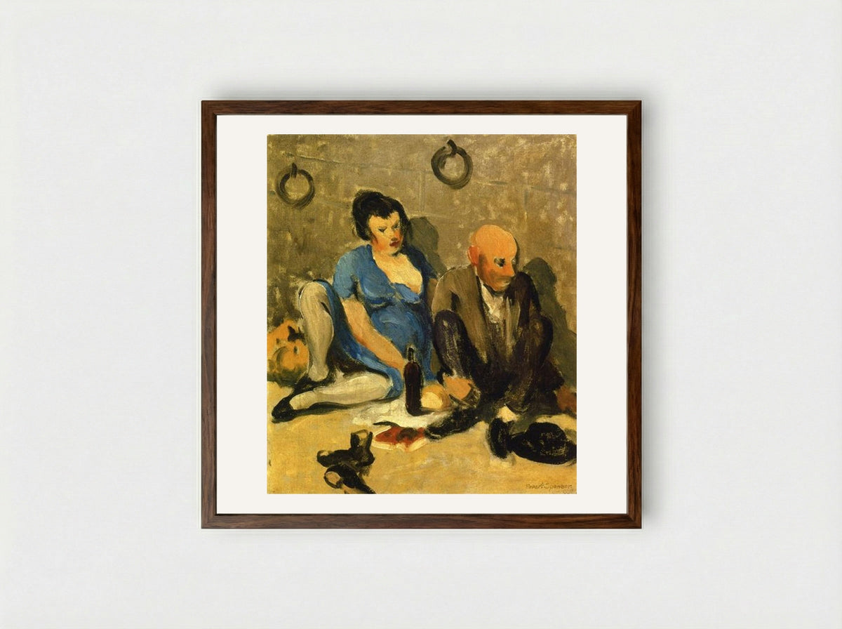 Dejeuner - Robert Spencer - Framed Print Dark Wood