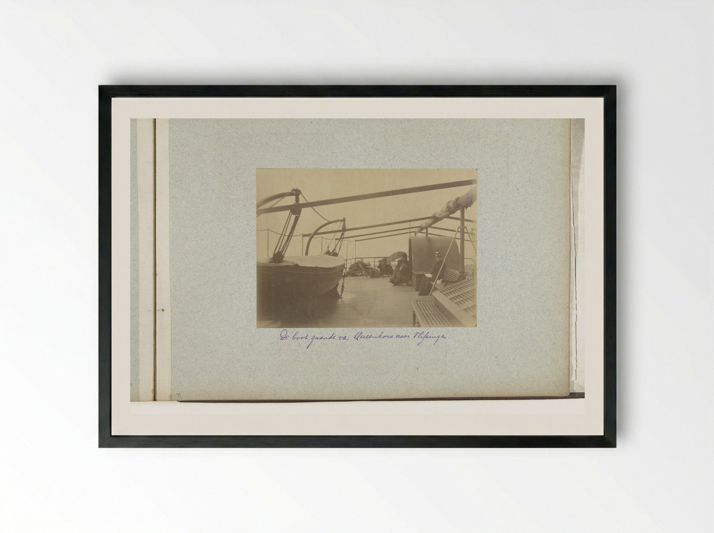 Dek van de boot tussen Queensborough en Vlissingen - Henry Pauw van Wieldrecht - Framed Print Black