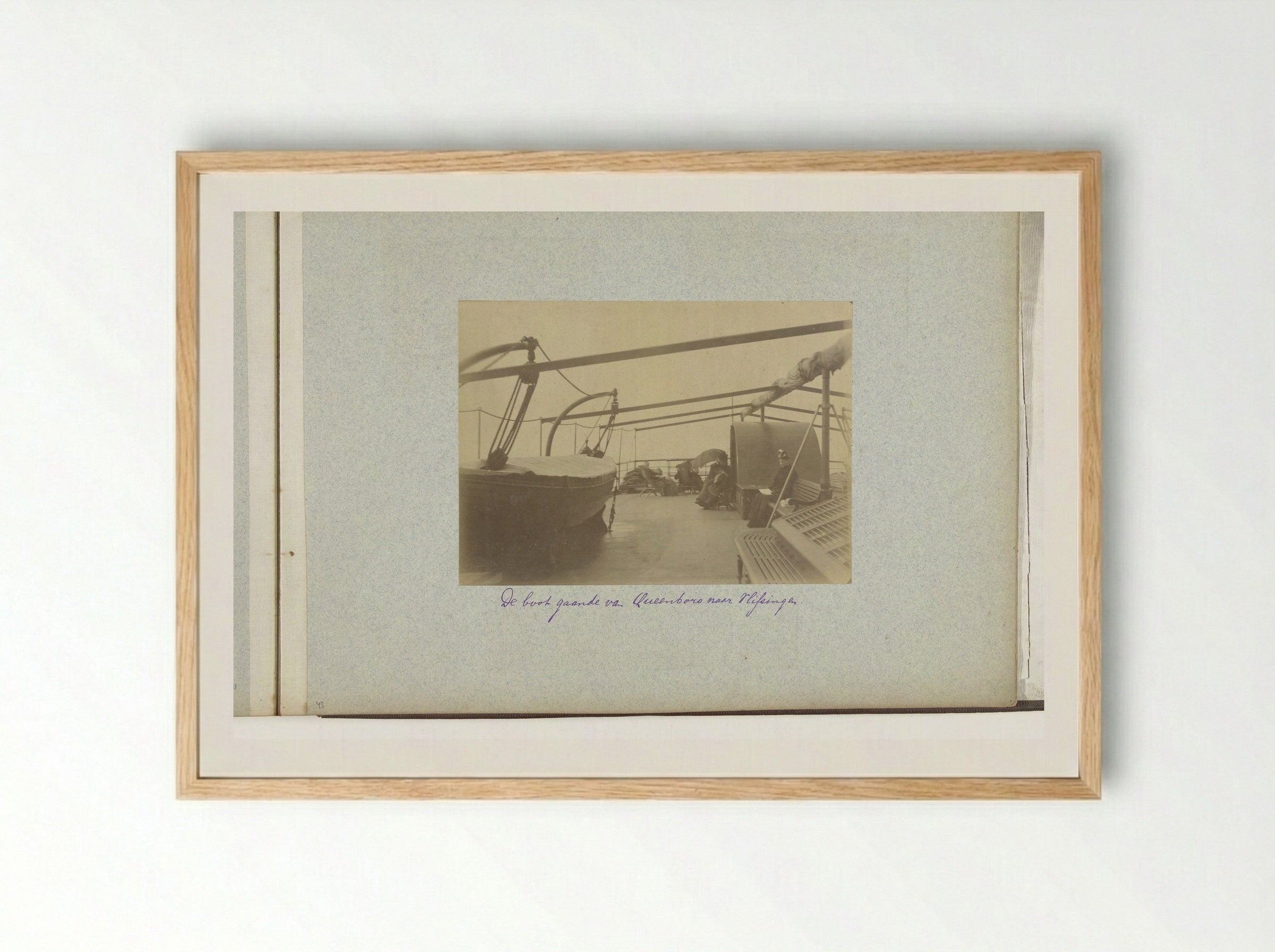Dek van de boot tussen Queensborough en Vlissingen - Henry Pauw van Wieldrecht - Framed Print Wood