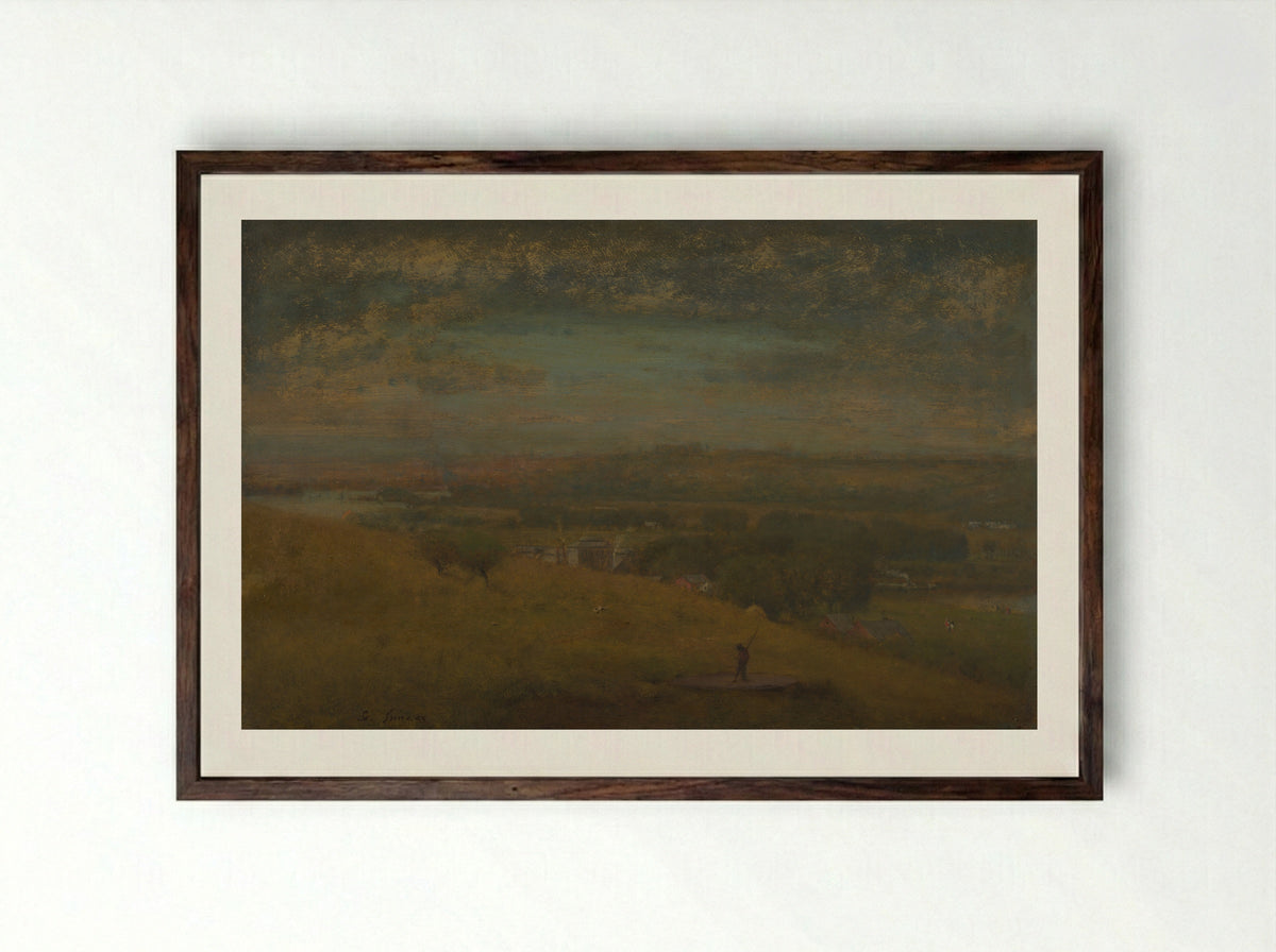 Delaware Valley - George Inness - Framed Print Dark Wood