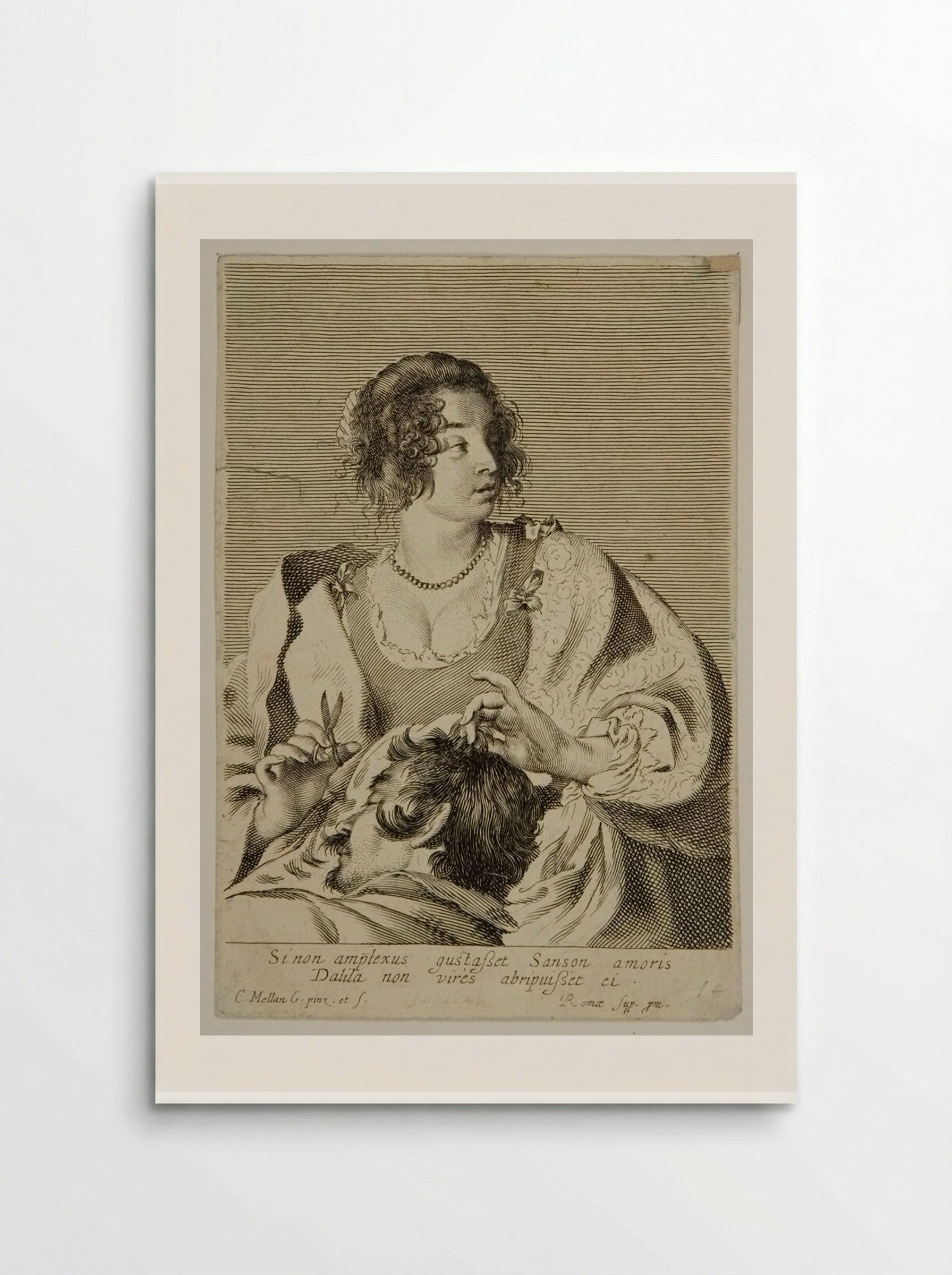 Delilah Cutting Samson's Hair - Claude Mellan - Poster