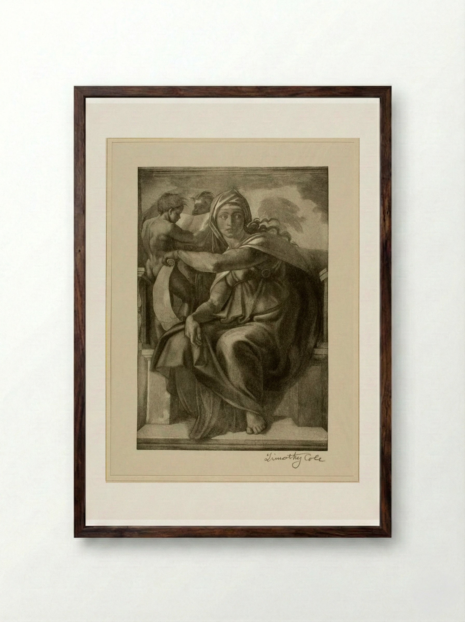 Delphian Sibyl - Timothy Cole - Framed Print Dark Wood