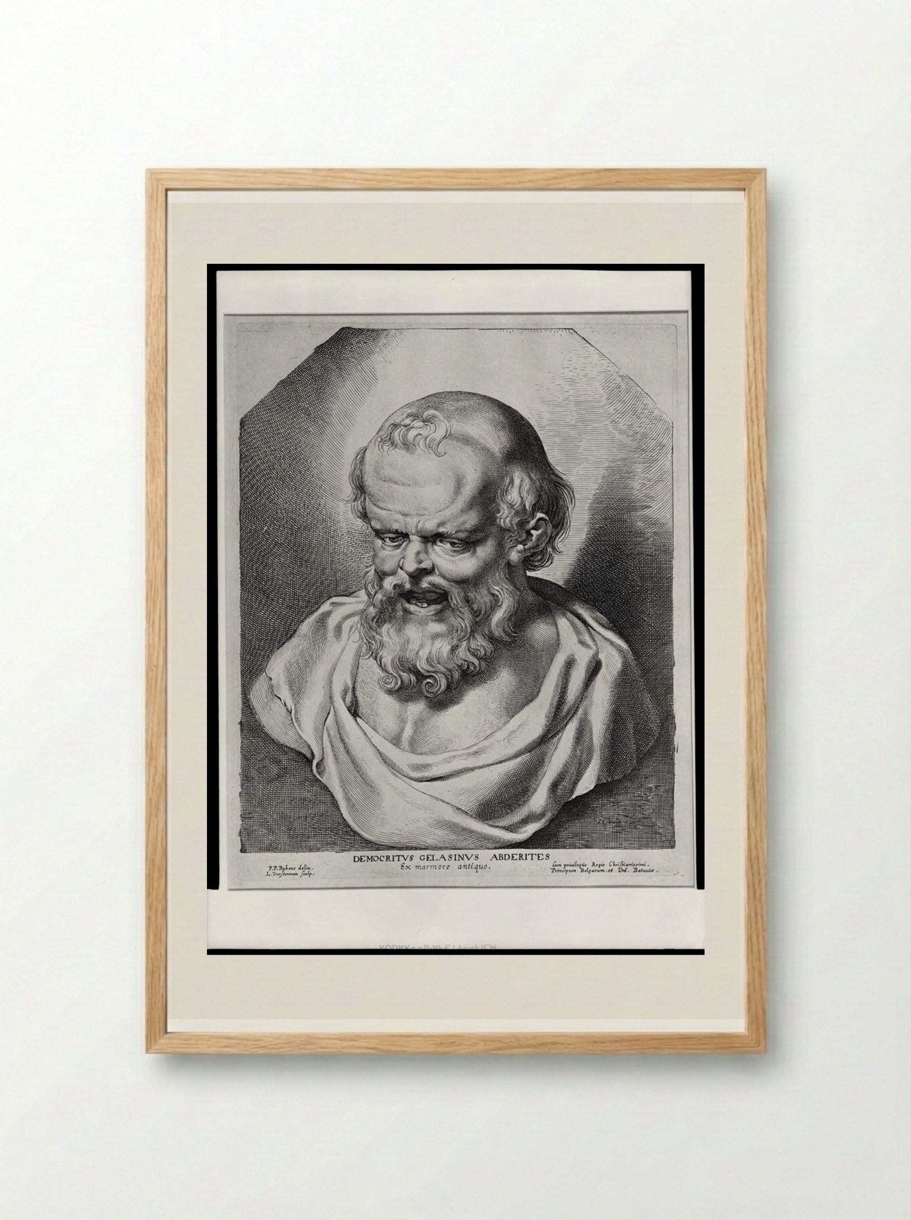 Democritus Gelasinus Abderites - Lucas Vorsterman, I - Framed Print Wood