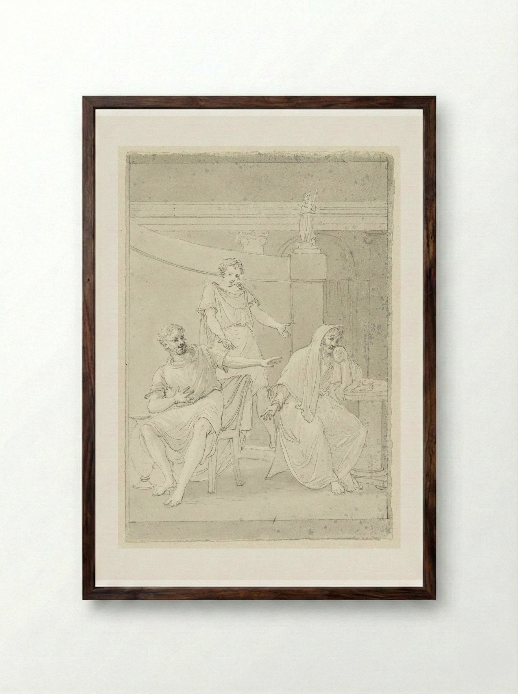 Democritus and Heraclitus - Pieter Bartholomeusz. Barbiers - Framed Print Dark Wood
