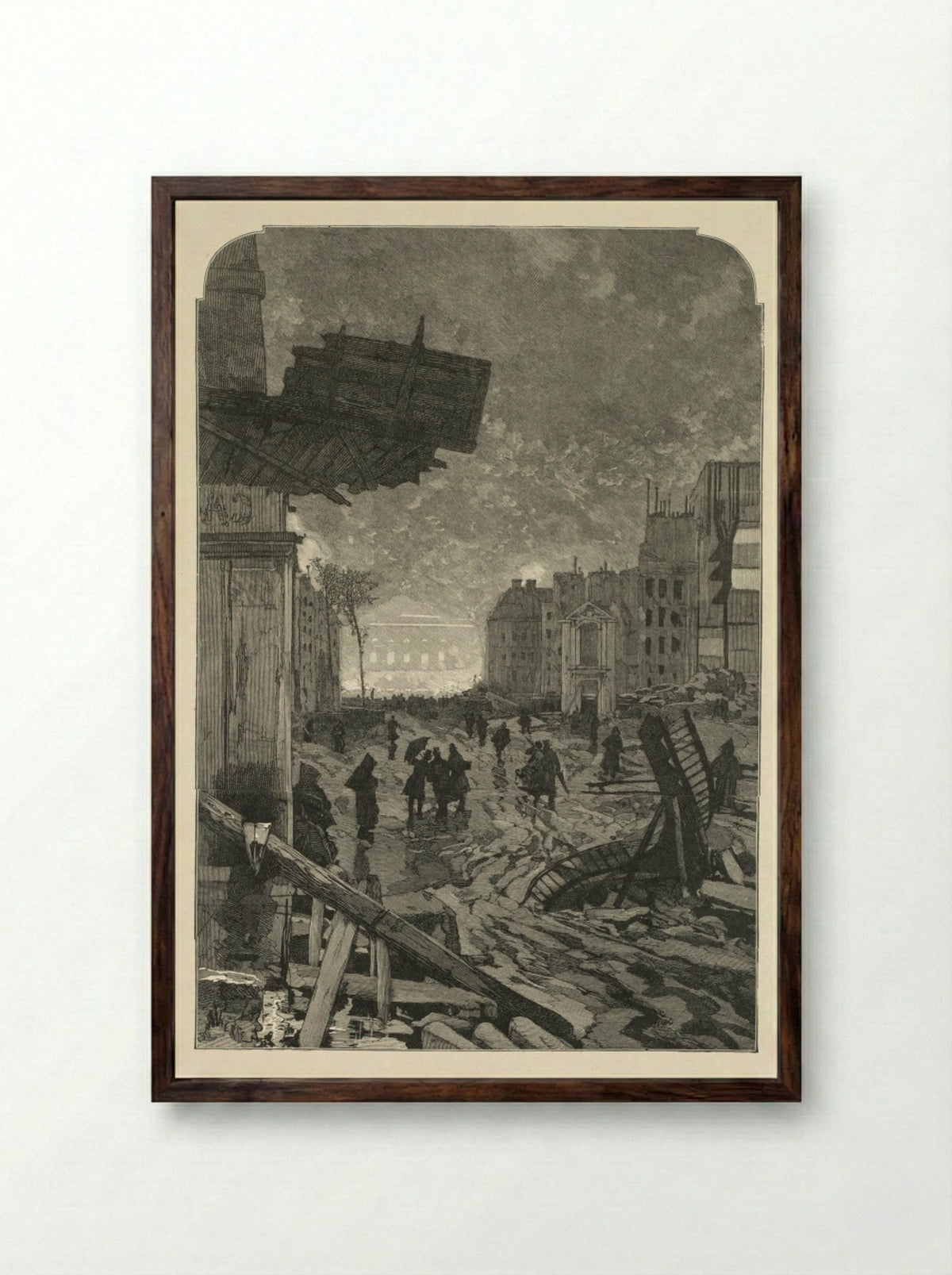 Demolition - Daniel Urrabieta Vierge - Framed Print Dark Wood