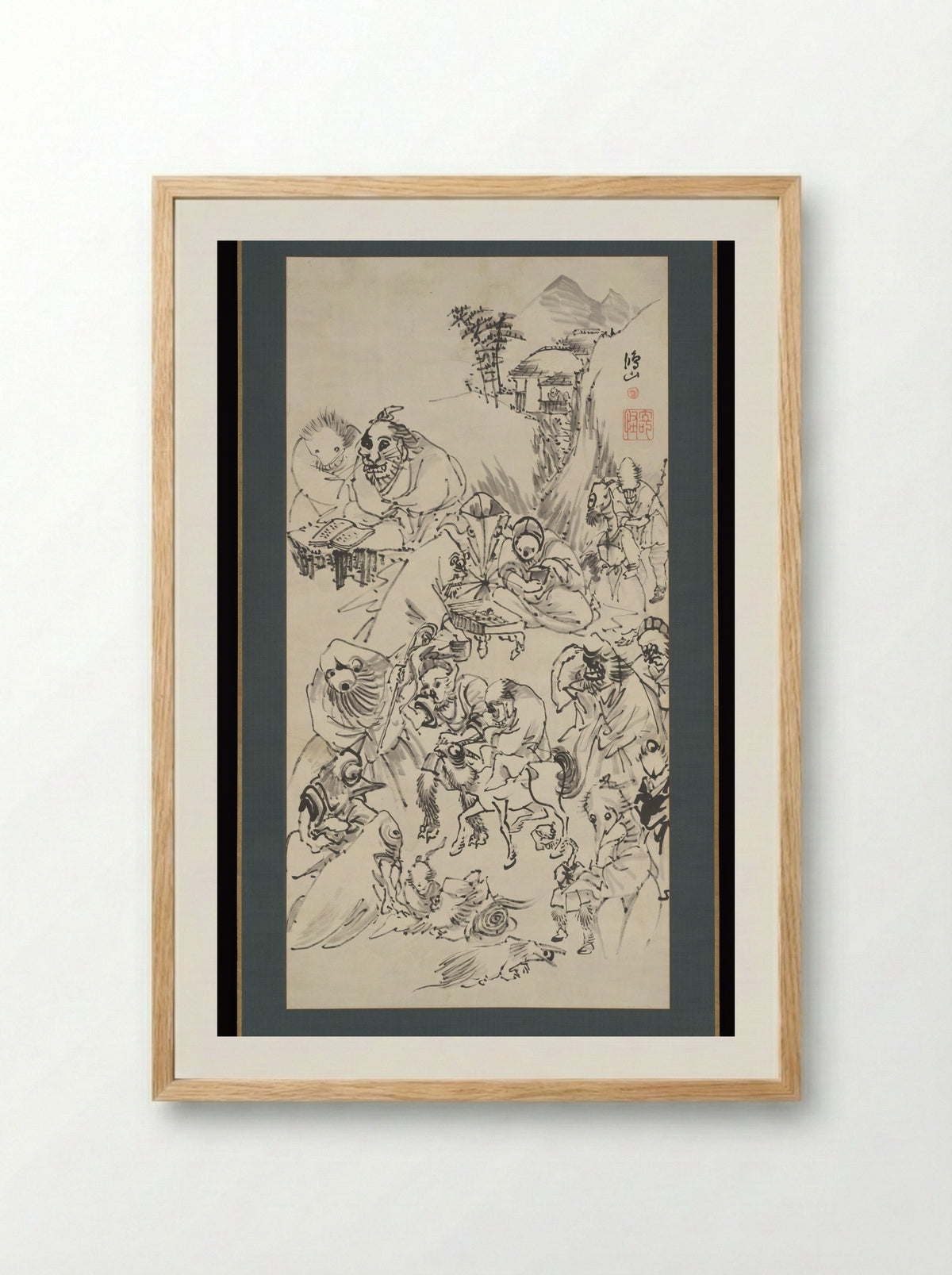 Demons and Monsters - Takai Kōzan - Framed Print Wood