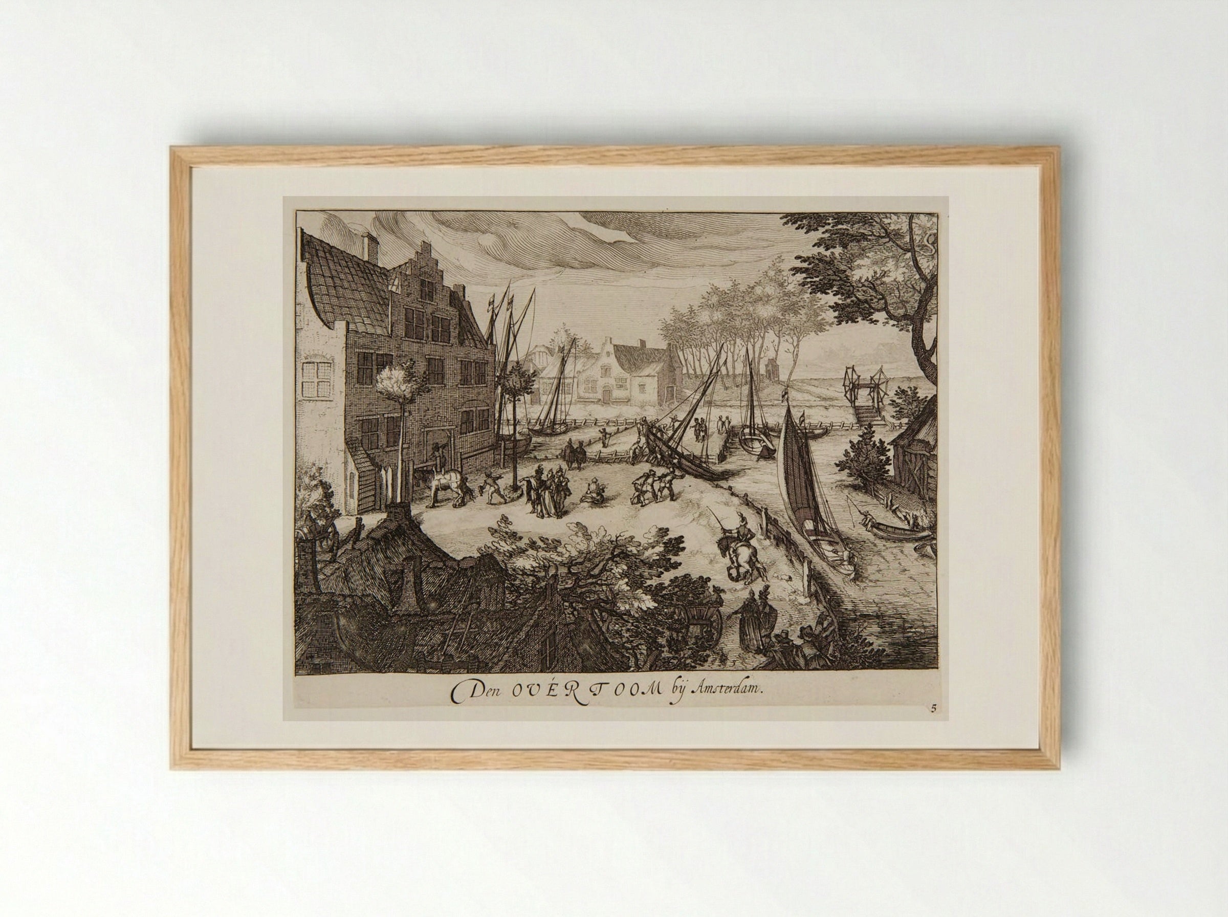 Den Overtoom by Amsterdam - Simon Frisius - Framed Print Wood
