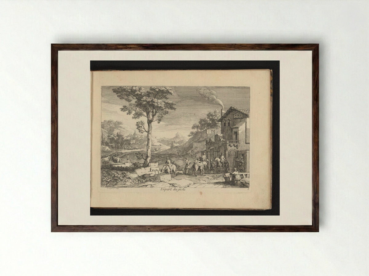 Depart du giste - Gaspard Duchange - Framed Print Dark Wood