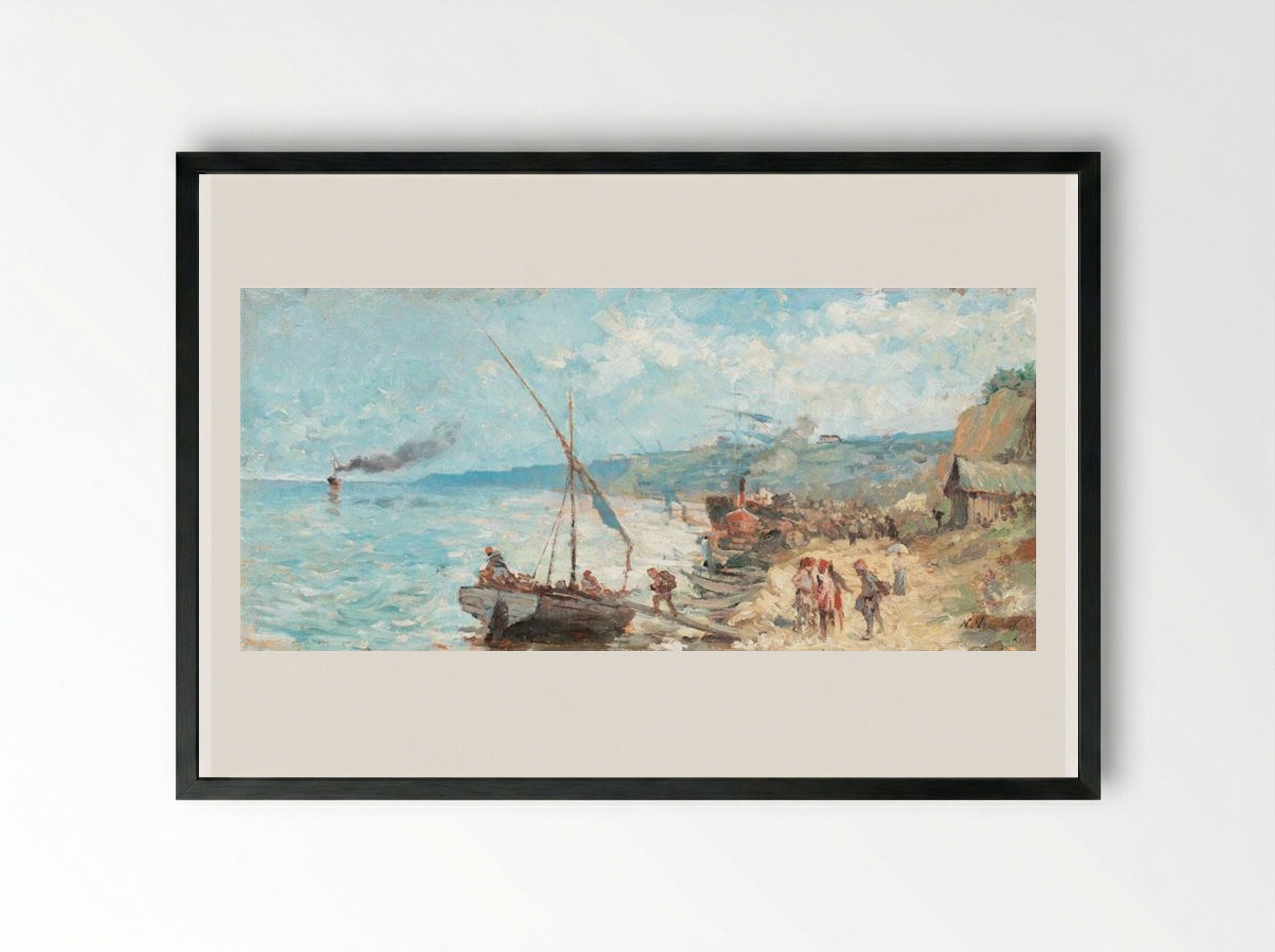 Departure Towards the Open Sea - Nicolae Vermont - Framed Print Black