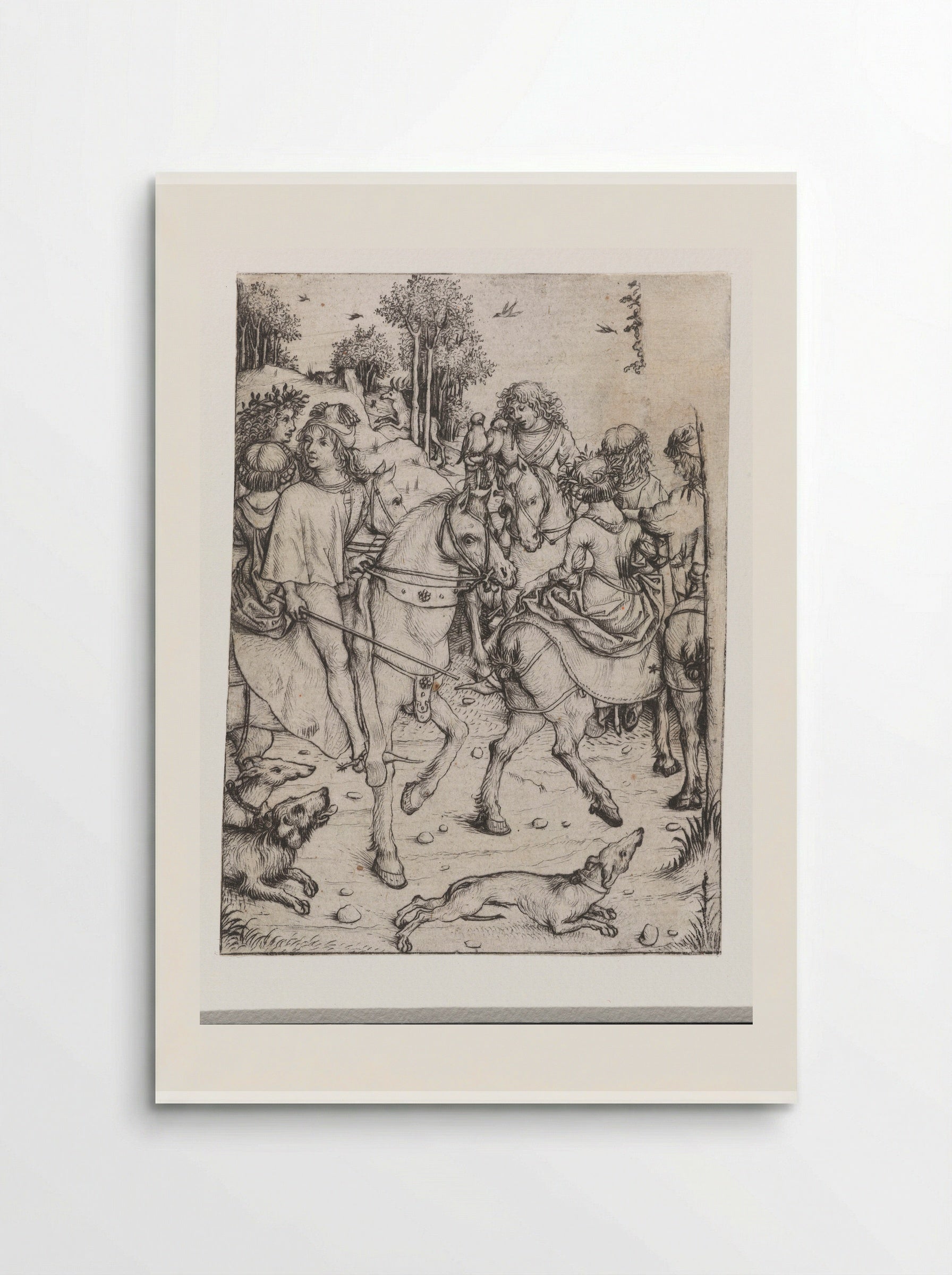 Departure for the Hunt - Master of the Amsterdam Cabinet - Poster