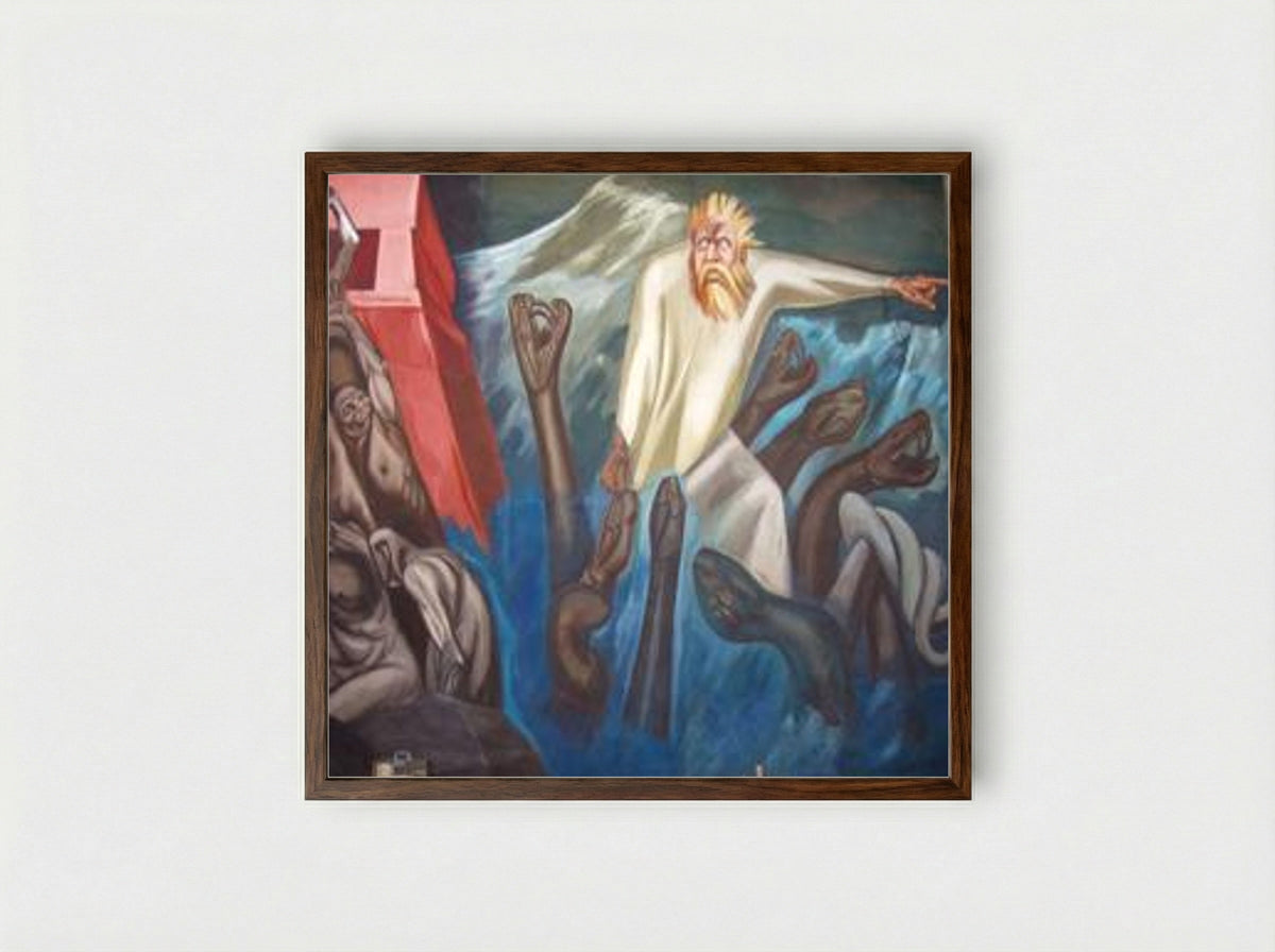 Departure of Quetzalcoatl (The Epic of American Civilization) - José Clemente Orozco - Framed Print Dark Wood