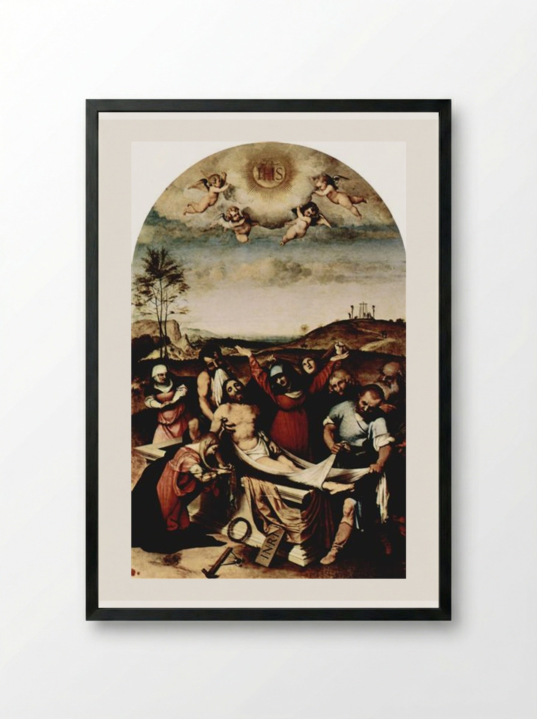 Deposition of Christ - Lorenzo Lotto - Framed Print Black