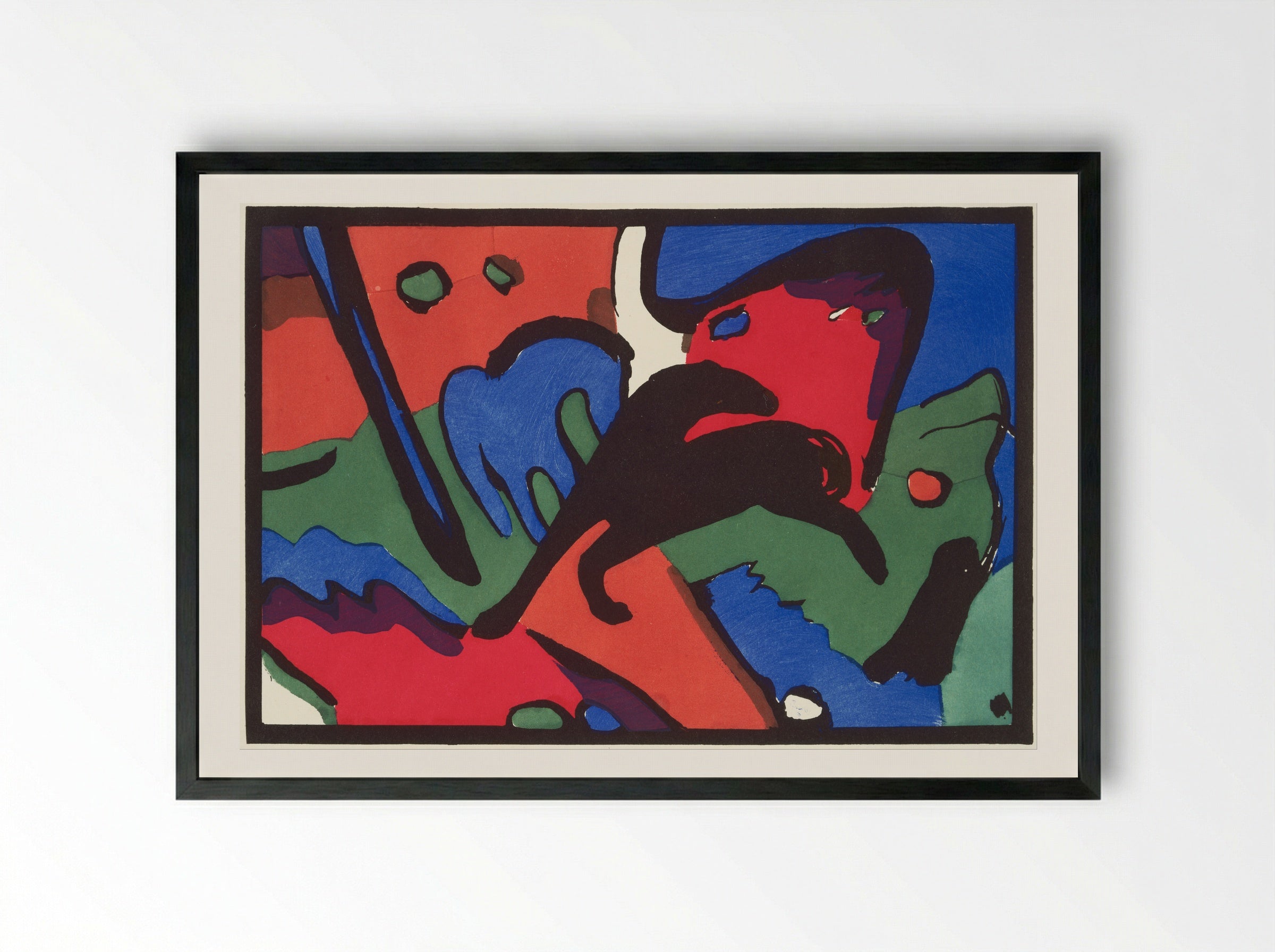 Der Blaue Reiter - Wassily Kandinsky - Framed Print Black
