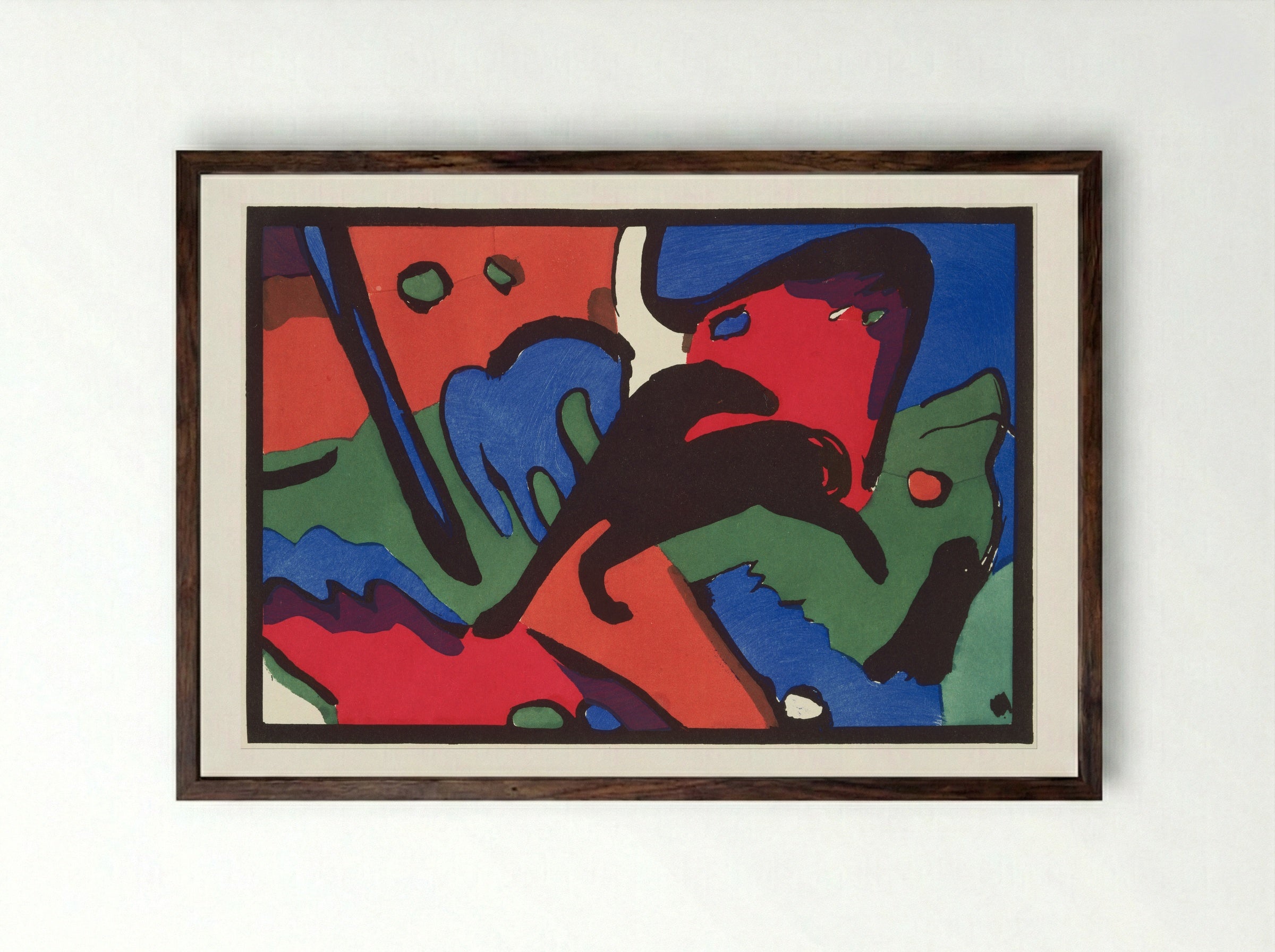 Der Blaue Reiter - Wassily Kandinsky - Framed Print Dark Wood
