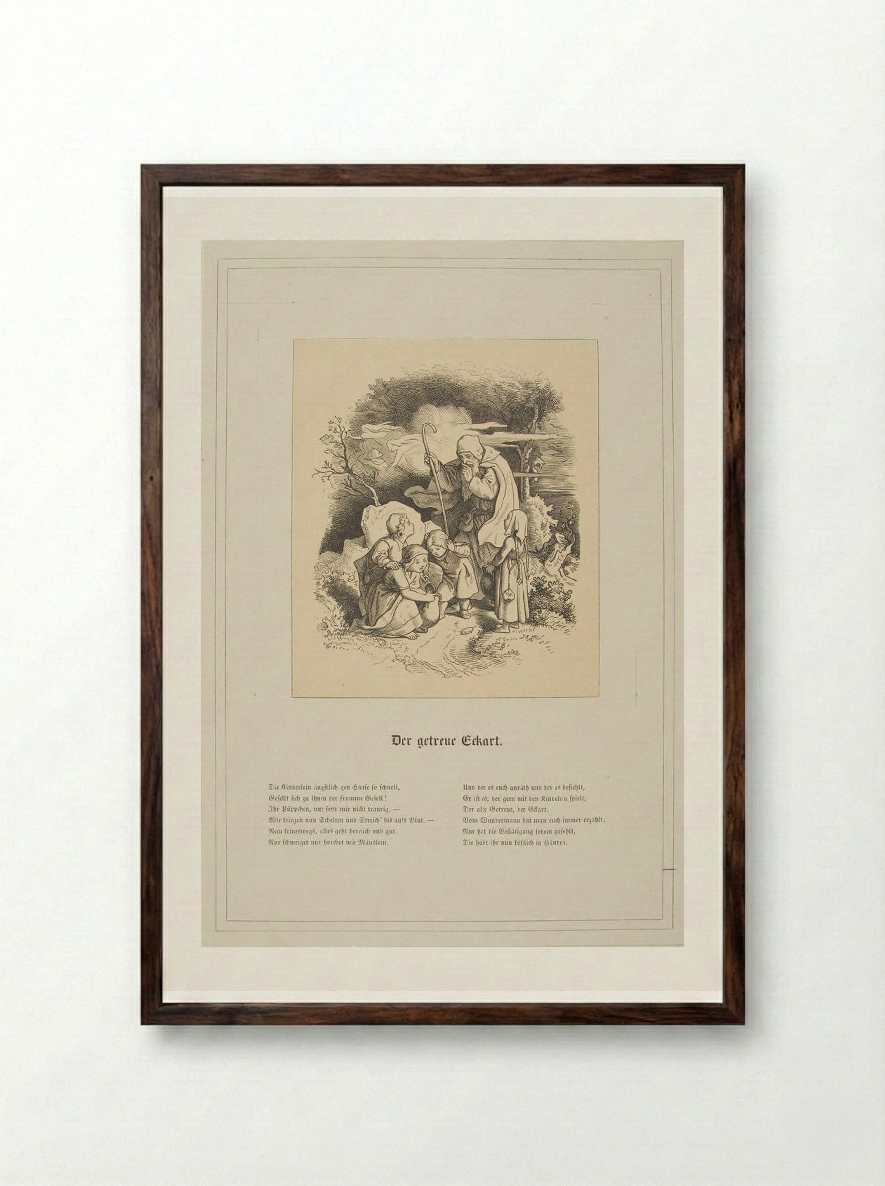 Der Getreue Eckhart - Adrian Ludwig Richter - Framed Print Dark Wood