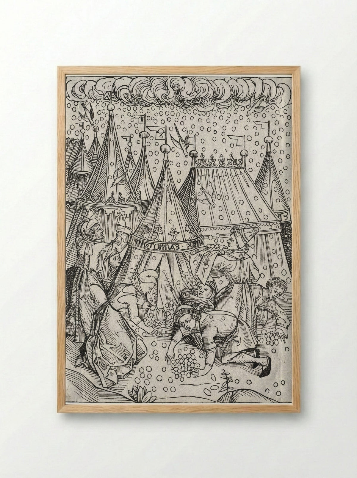 Der Schatzbehalter: Gathering of Manna - Michael Wolgemut - Framed Print Wood
