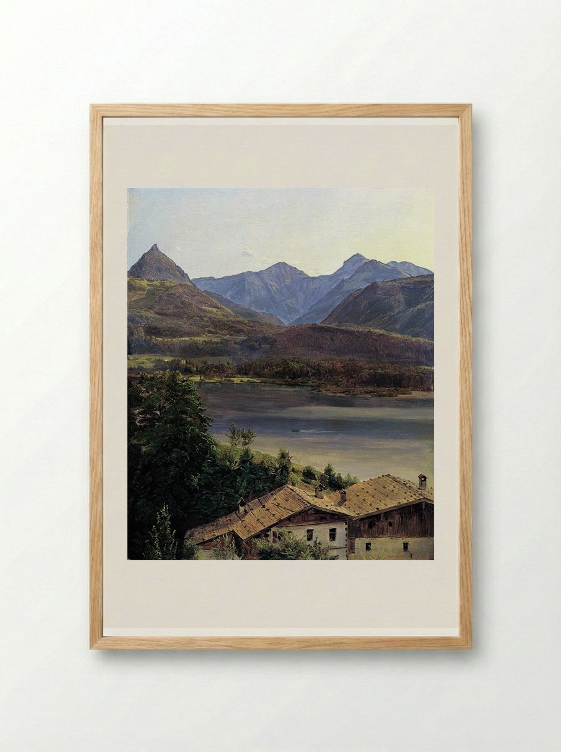 Der Wolfgangsee - Ferdinand Georg Waldmüller - Framed Print Wood