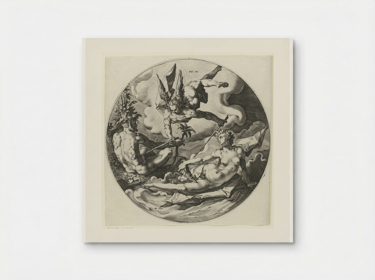 Derde scheppingsdag: scheiding van land en water - Jan Harmensz. Muller - Poster