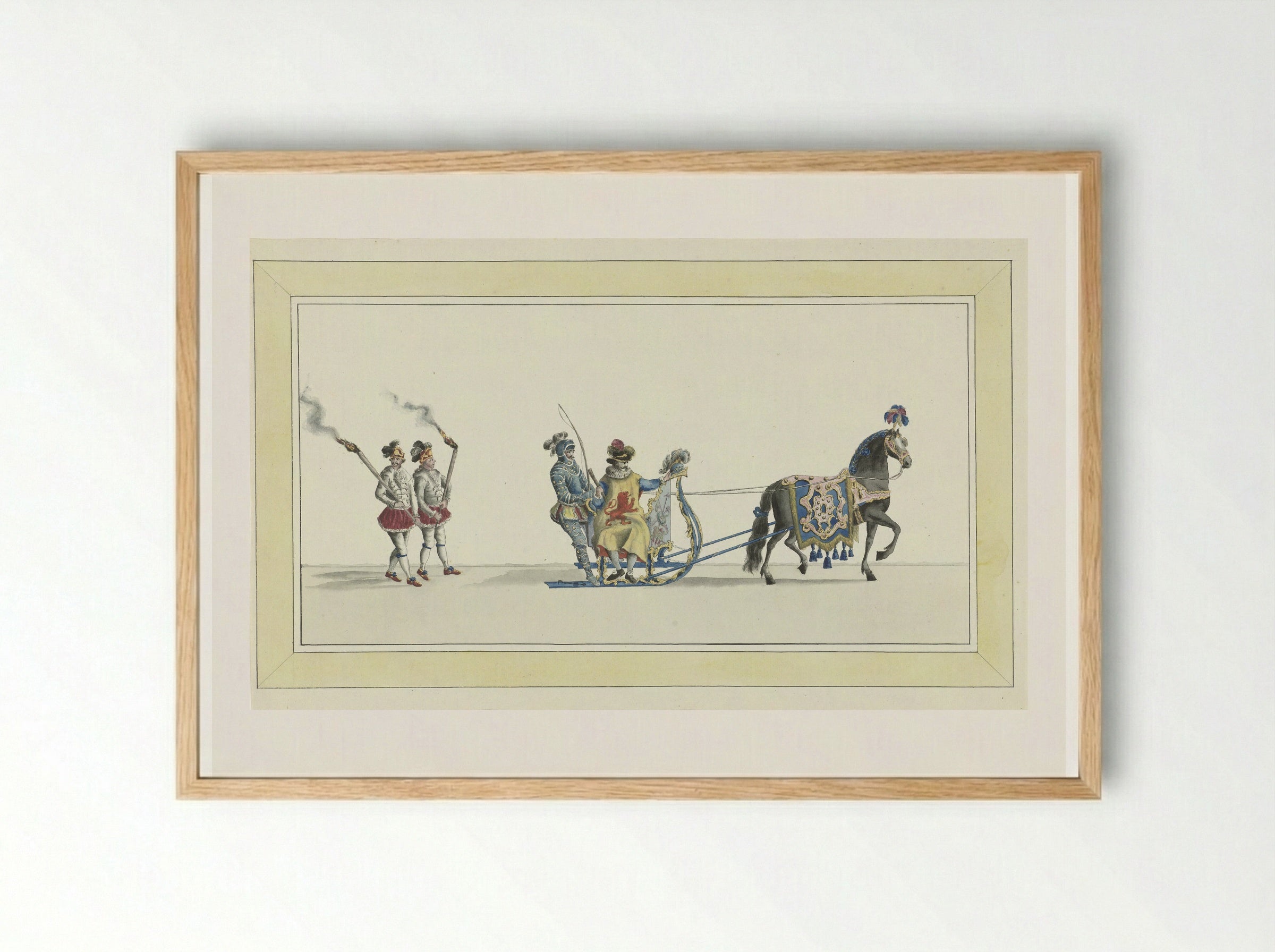 Derde slede (Third Sleigh) - Abraham Delfos - Framed Print Wood