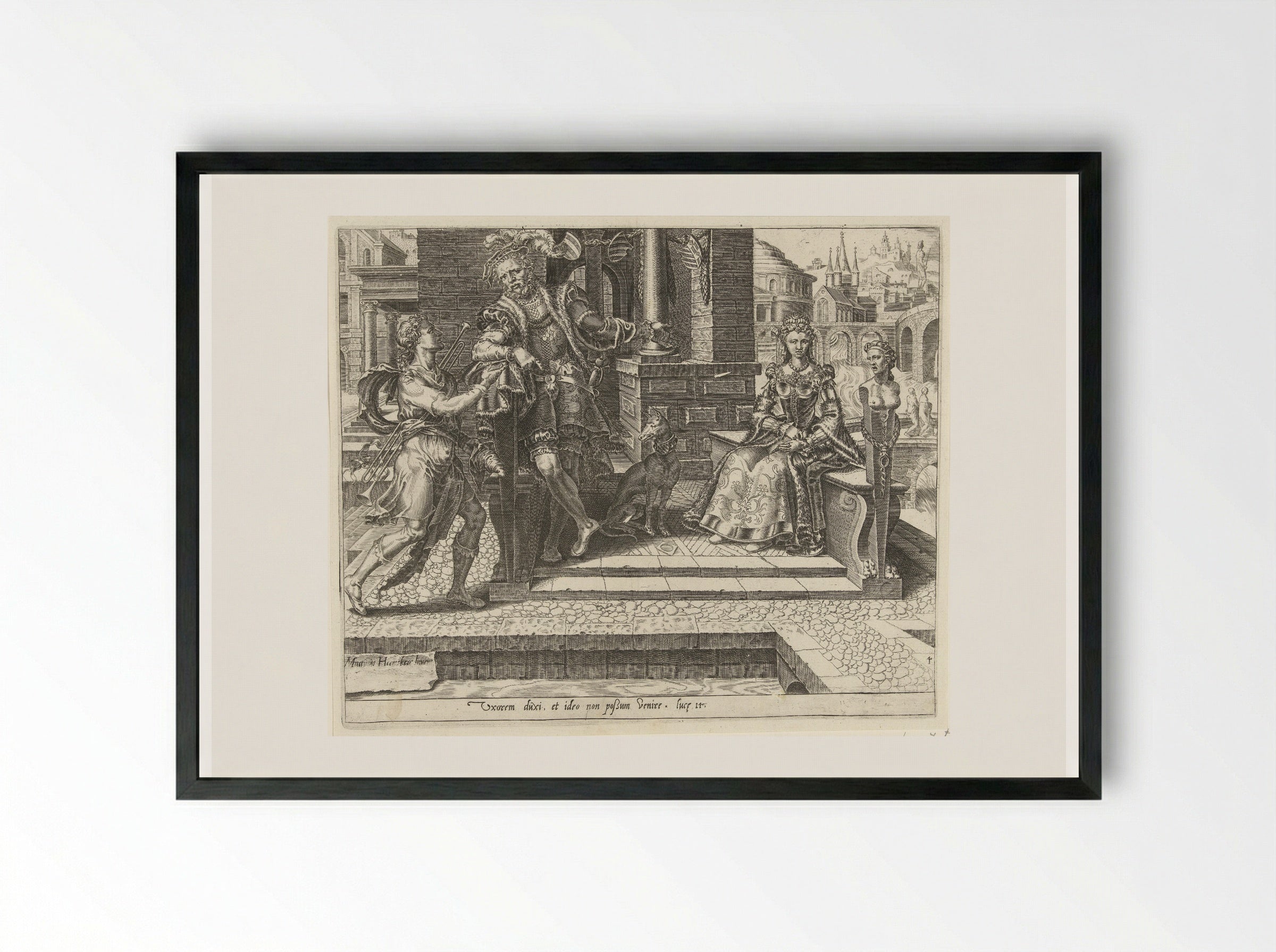 Derde voorwendsel: pas getrouwd - Dirck Volckertsz. Coornhert - Framed Print Black