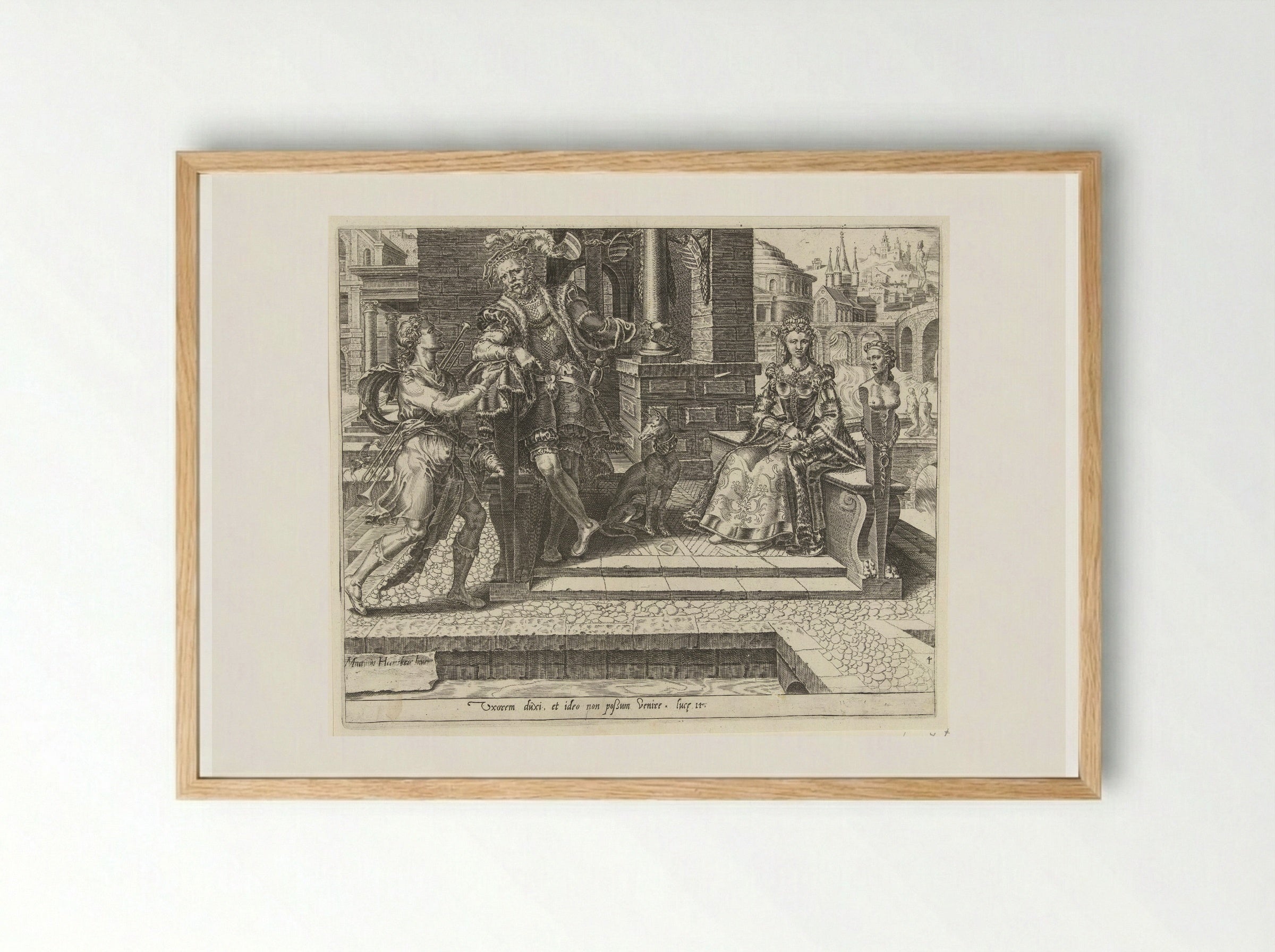 Derde voorwendsel: pas getrouwd - Dirck Volckertsz. Coornhert - Framed Print Wood