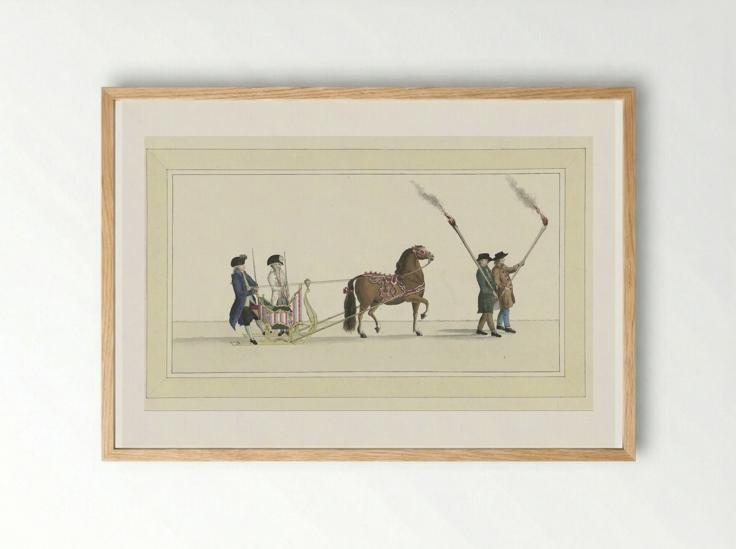 Dertiende slede - Abraham Delfos - Framed Print Wood