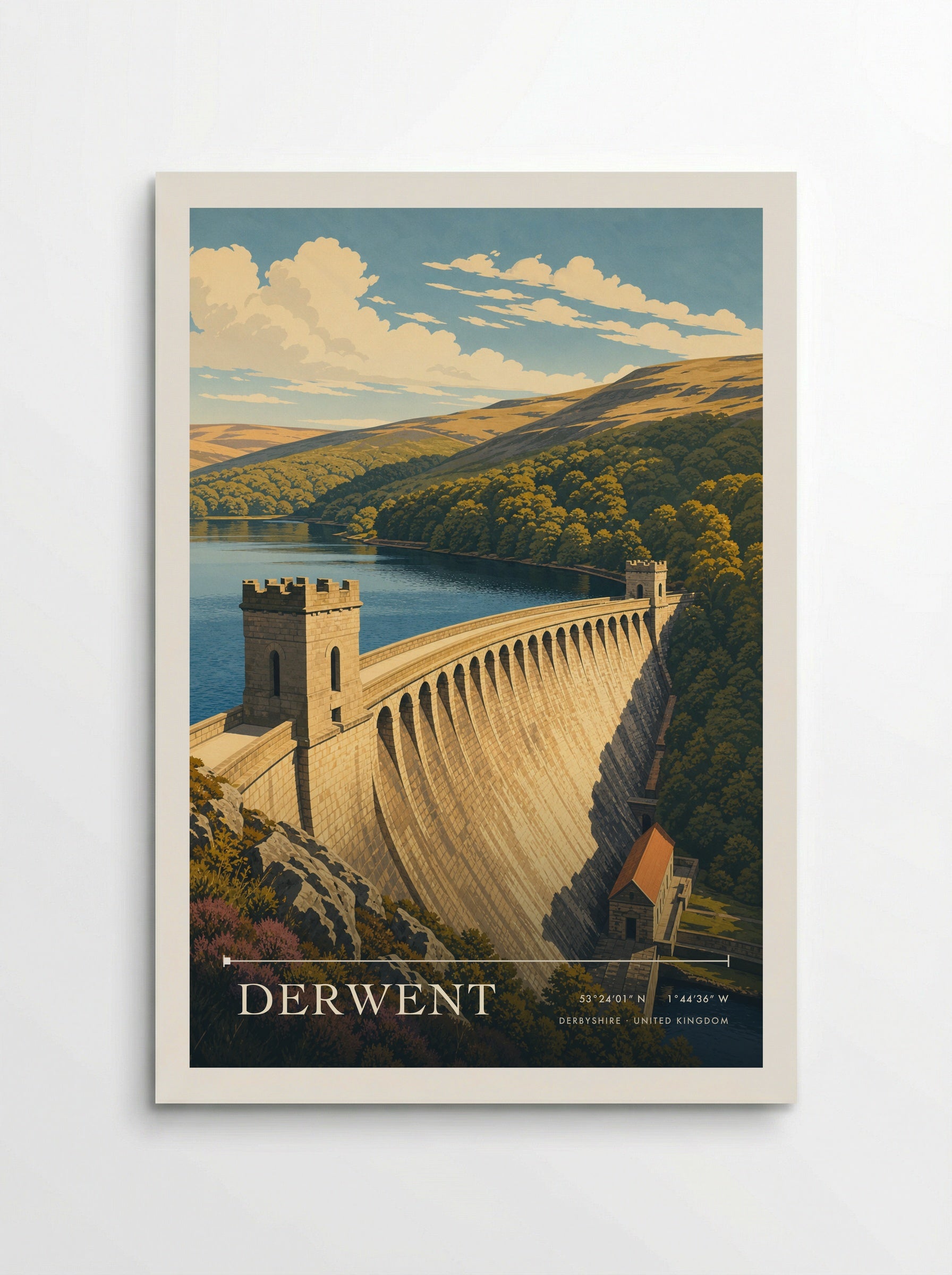 Derwent Derbyshire United Kingdom Travel Poster - Poster