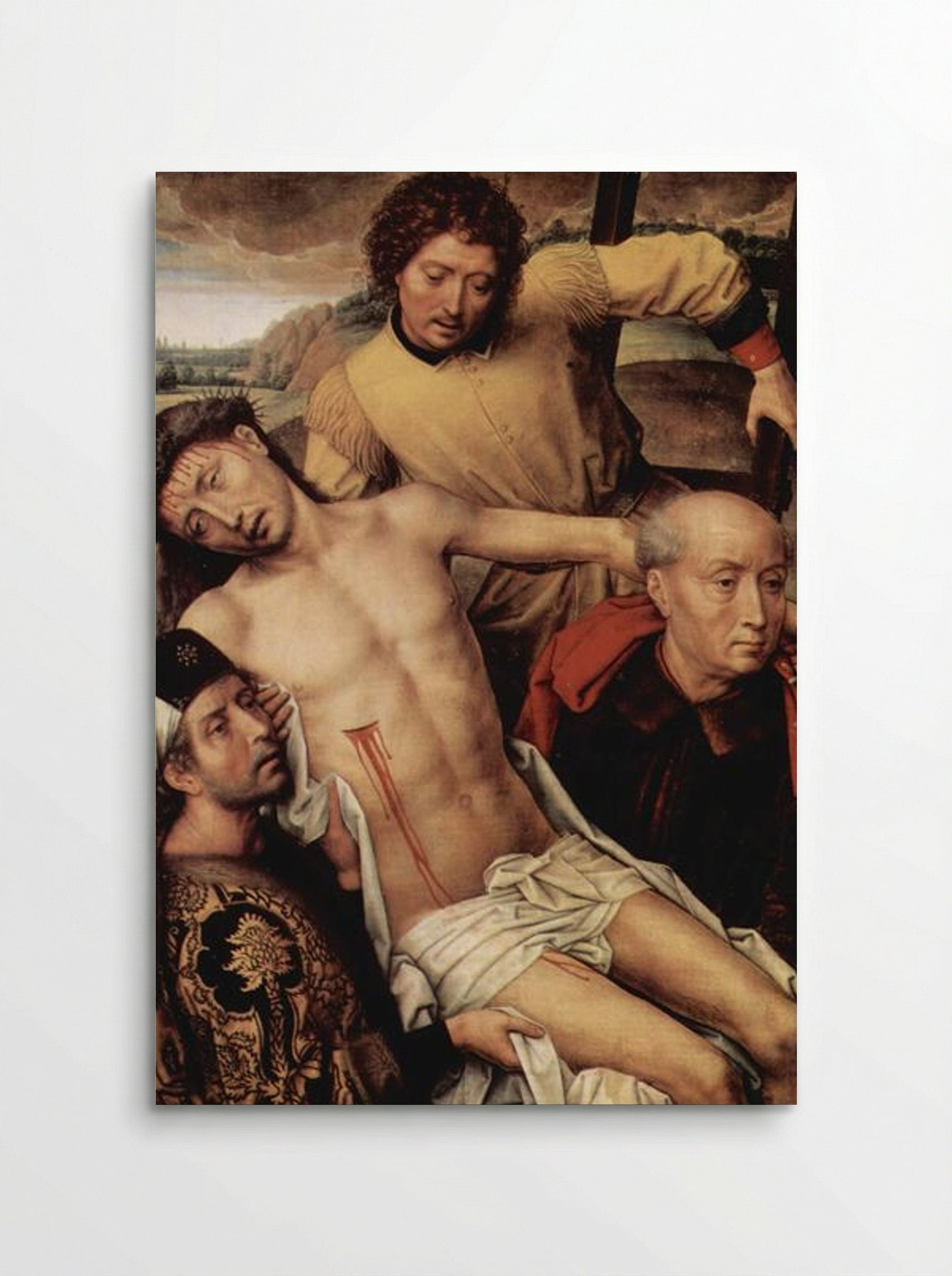 Descent from the Cross, left hand panel from the Deposition Diptych - Hans Memling - Poster