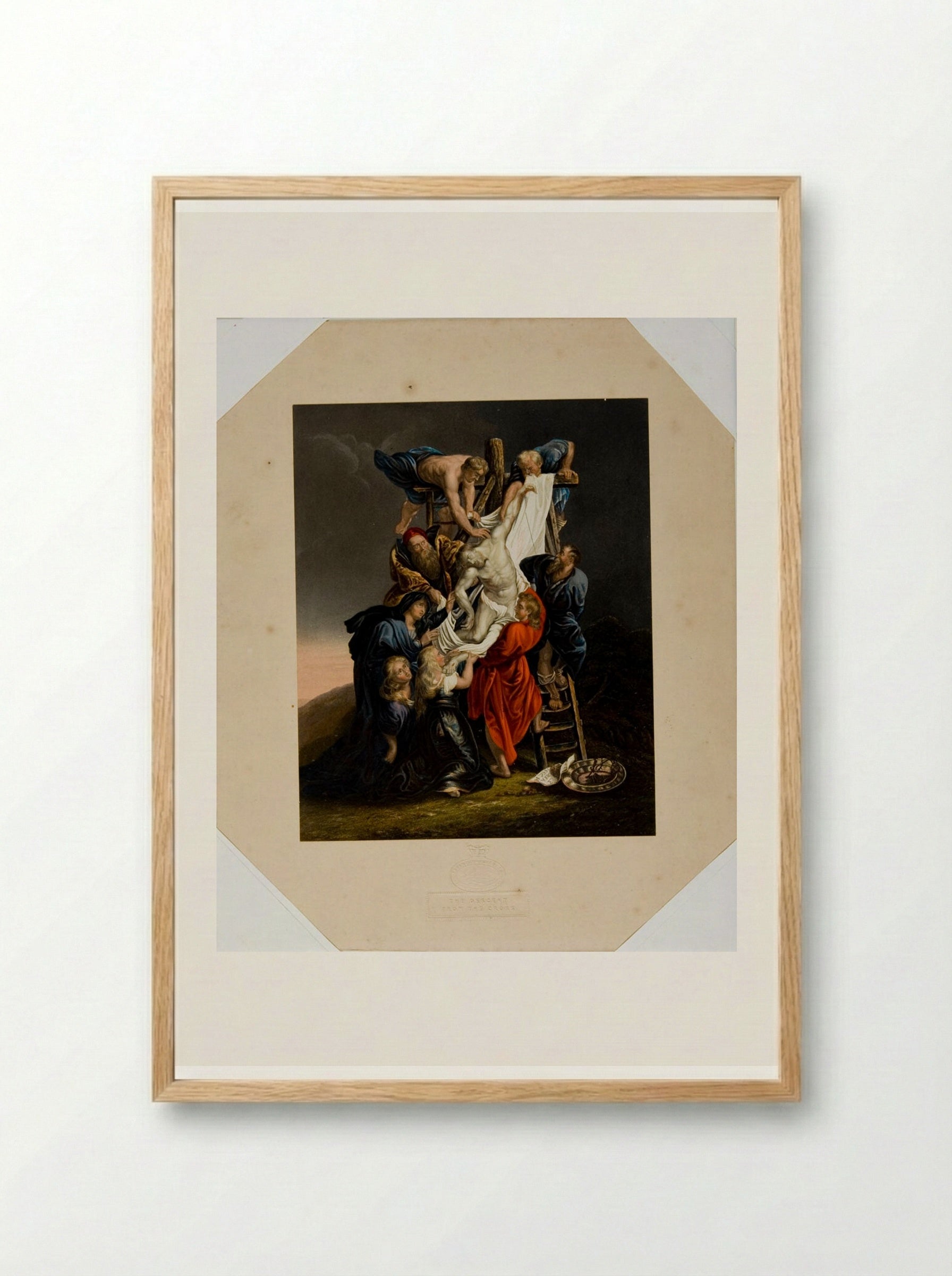 Descent from the Cross - George Baxter - Framed Print Wood
