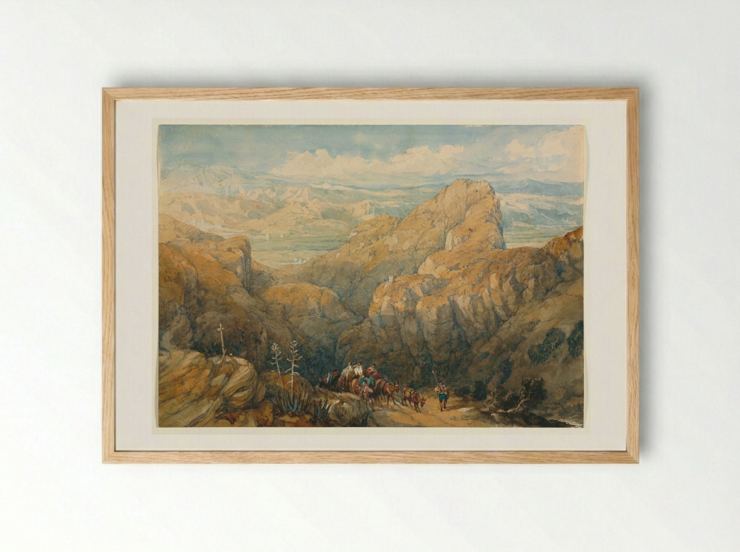 Descent into the Plain of Granada - David Roberts - Framed Print Wood