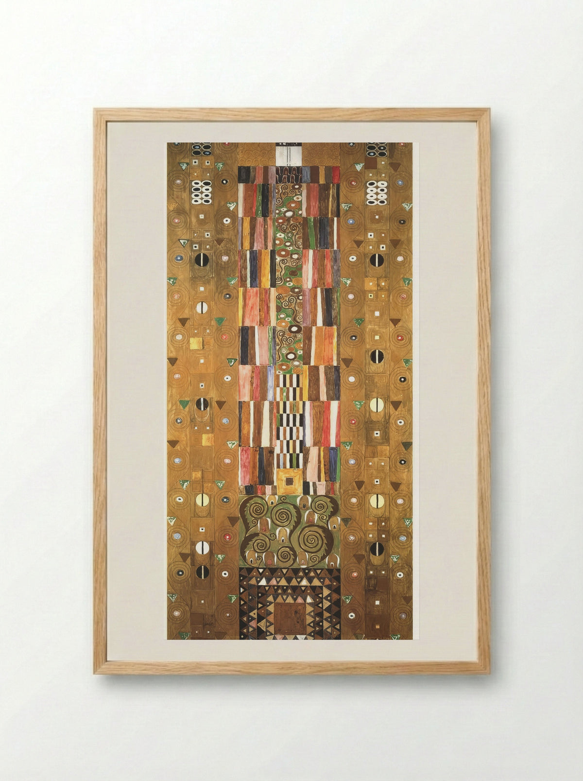Design for the Stoclet Frieze: The Knight - Gustav Klimt - Framed Print Wood