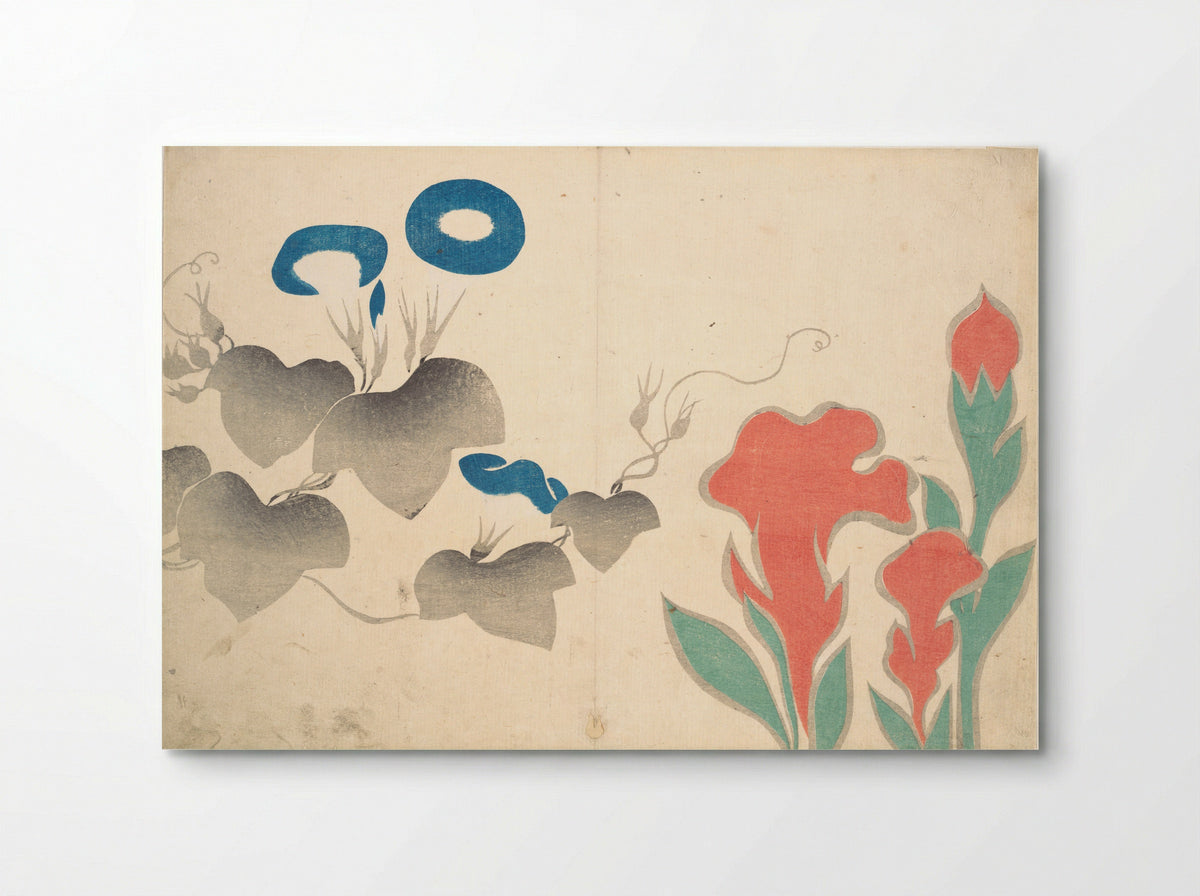 Design of Morning-glory and Other Flowers - Ogata Kōrin - Poster