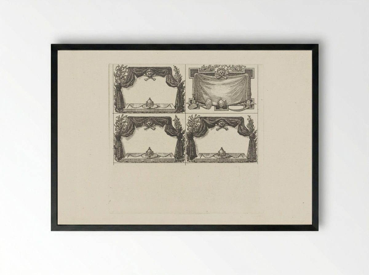 Designs for Mourning Announcements - Jacob Schwartzenbach - Framed Print Black